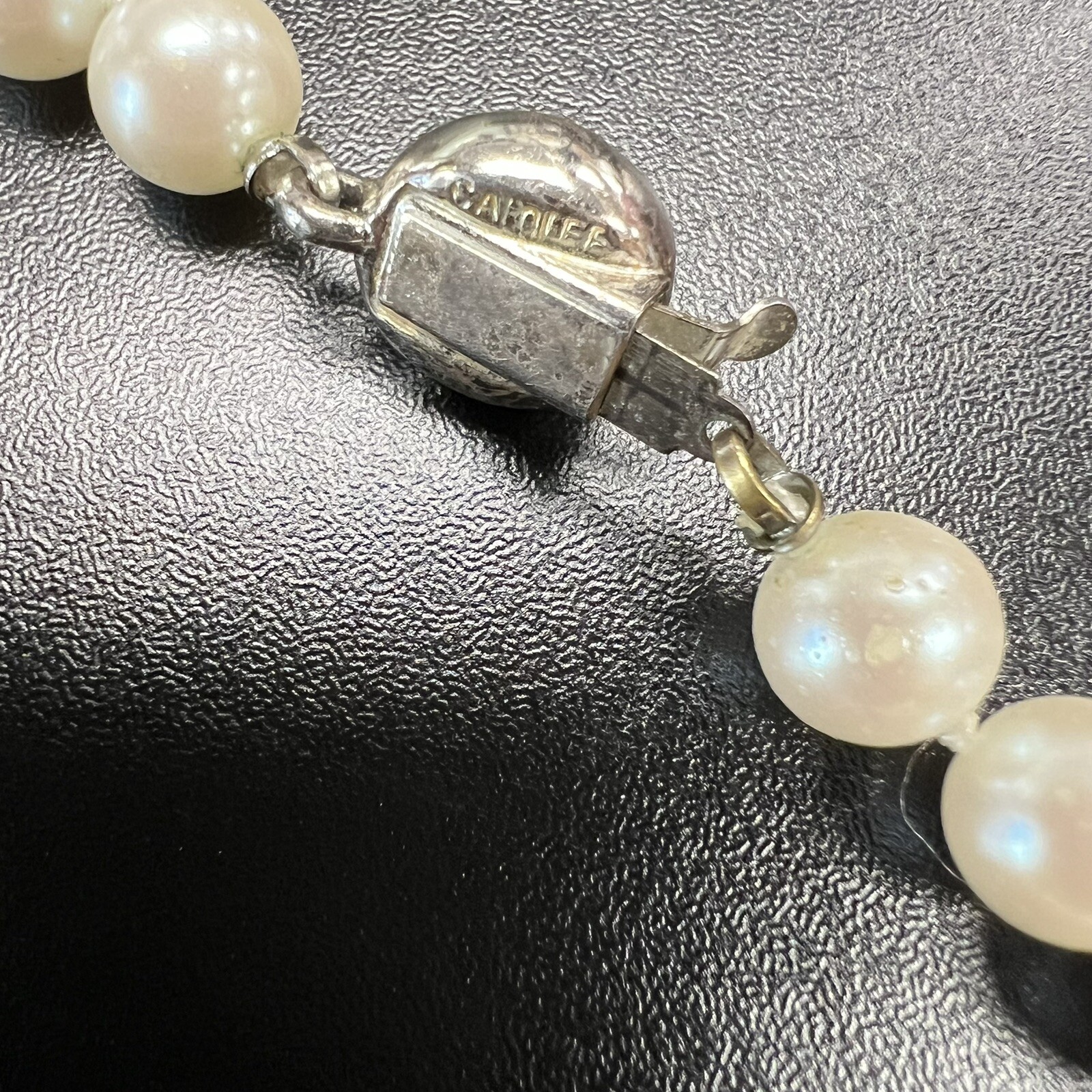 Vintage Carolee Mid Century Double Knotted Signed “Jackie O” Necklace Faux Pearl