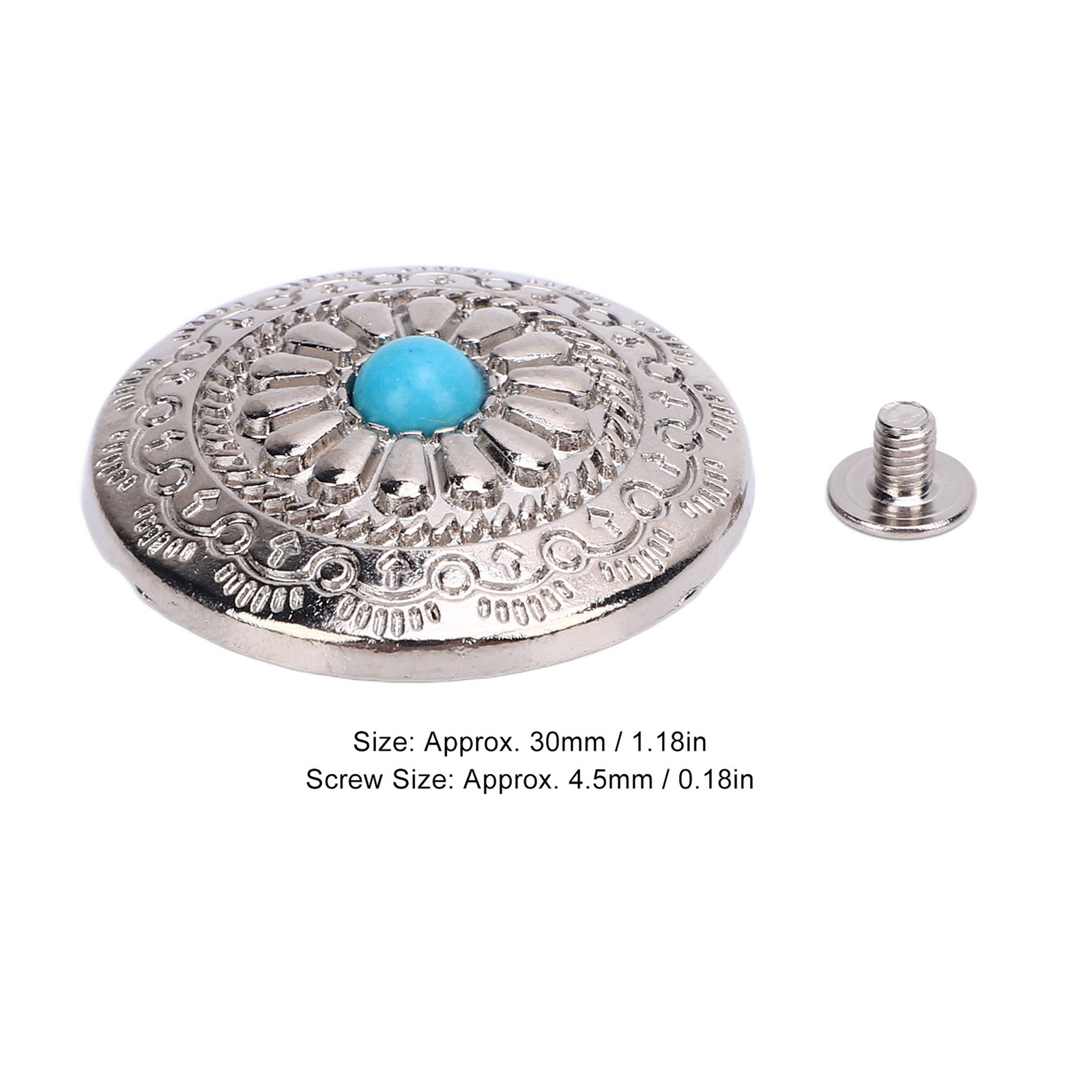 Blue Turquoise Screw Buttons Elegant Design For Leather Crafts Easy To Use