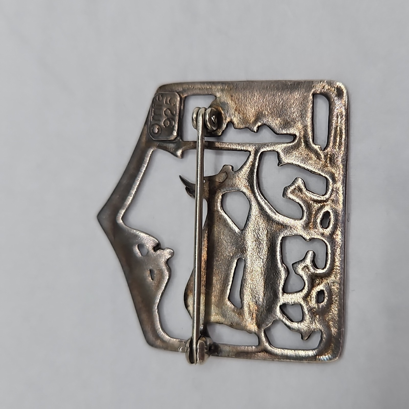 Vintage Mia Sterling Silver Brooch Nativity Animals