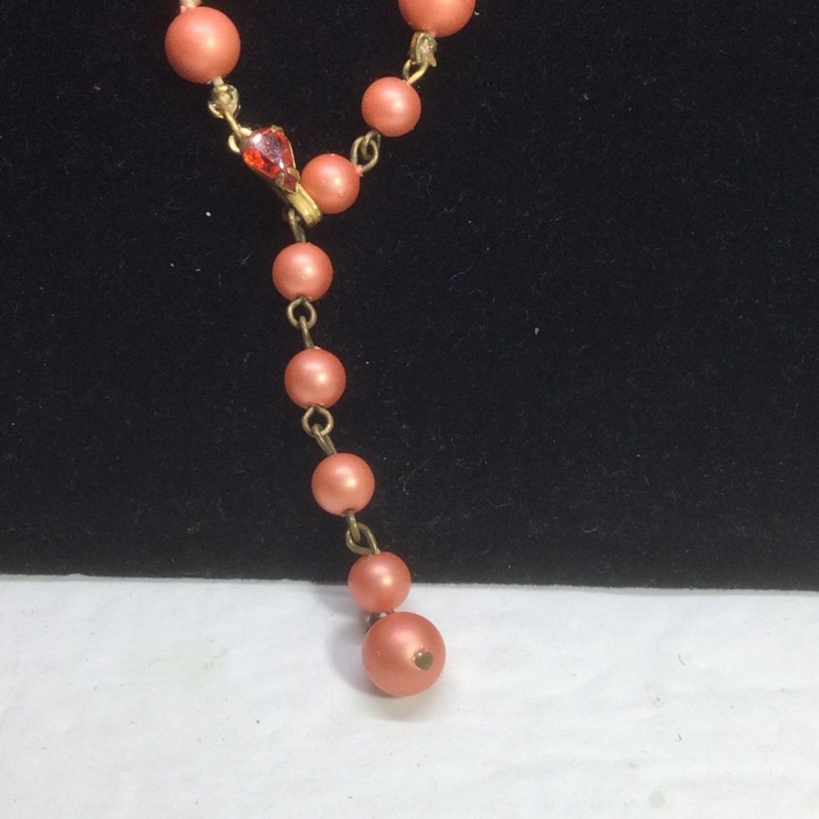 Vintage Eugene Parure Necklace Clip Earrings Set Bead Rhinestone Cluster 1950’s