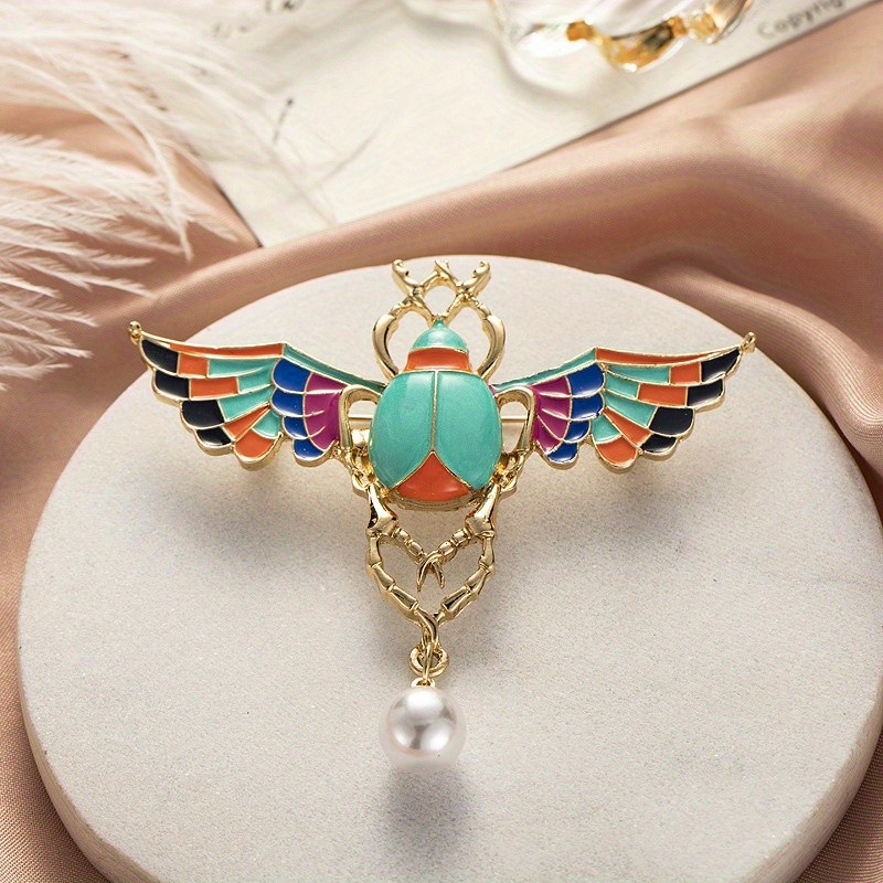 Elegant Colored Enamel Beetle Brooch Pin Corsage Luxury Jewelry Holiday Gift