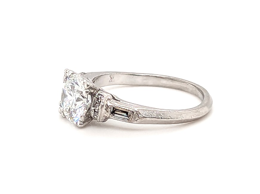 Antique Deco Diamond Engagement Ring 1ct D VS1 Ideal Platinum Genuine 1930’s