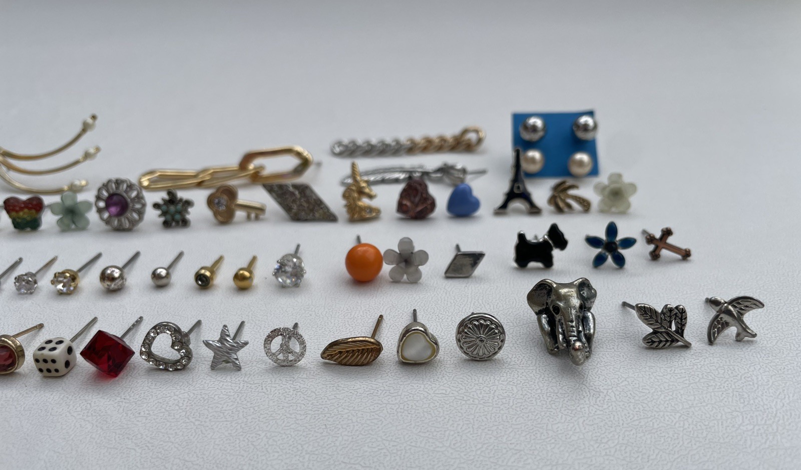 SINGLE Pierced Stud Earring Lot Craft Jewelry Art Metal Glass Acrylic 60 Earring