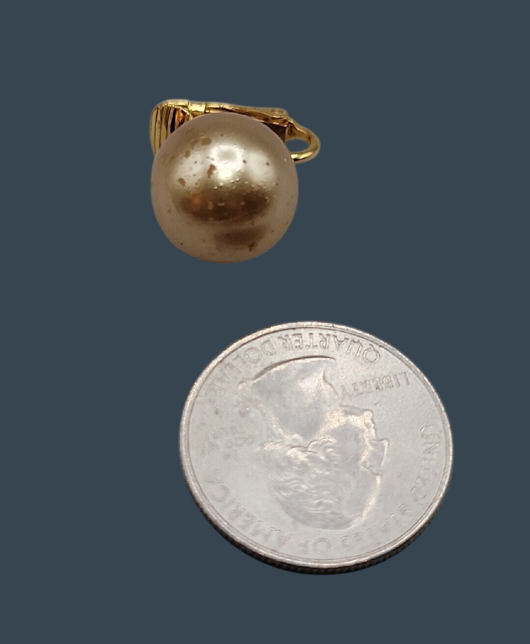 Vintage KJL Faux Pearl Stud Clip On Earrings Elegant Signed Kenneth Jay Lane