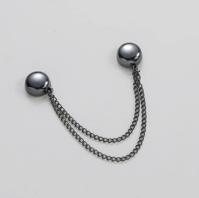1pc Magnetic Chain Brooch Buckle Alloy Clothing Clip Button Accessory – NEW