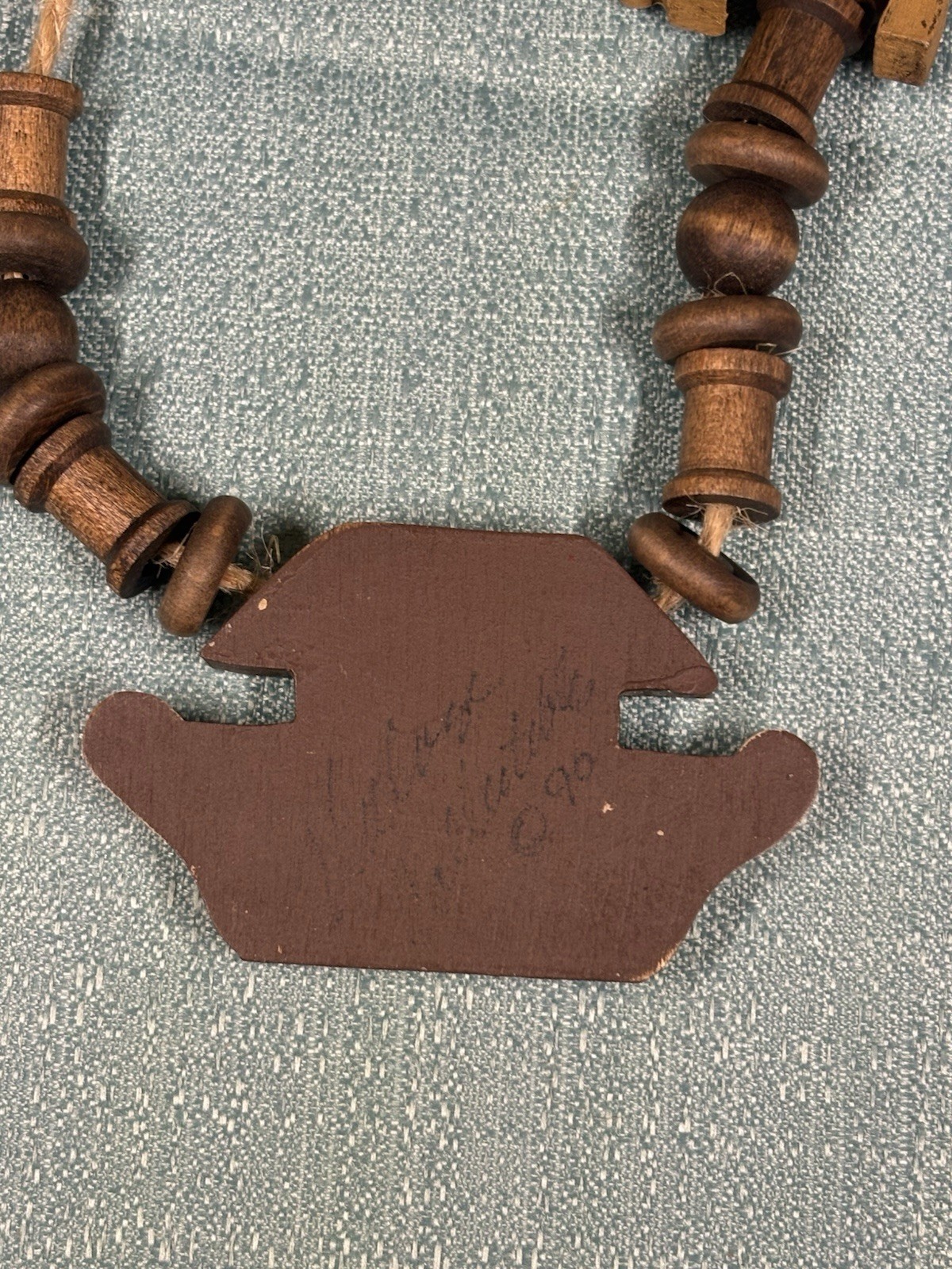Vintage 1990 Noahs Ark Wooden Handmade Necklace Village Collectibles Teachers