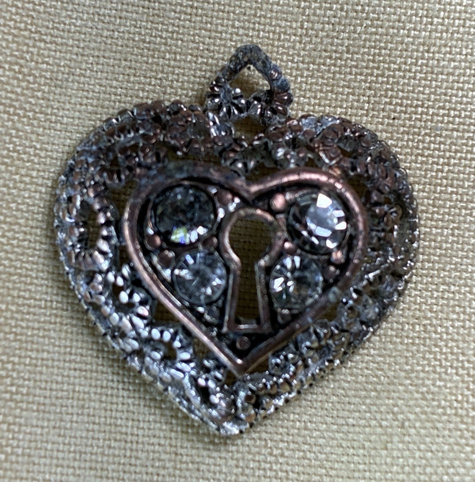 3pc Mixed Lot Vintage Filigree Pendants Copper Magnetic Ring