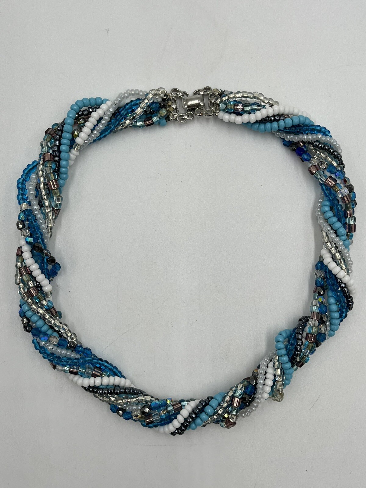 VTG Multiple Strand Twisted Beaded Necklace 18″