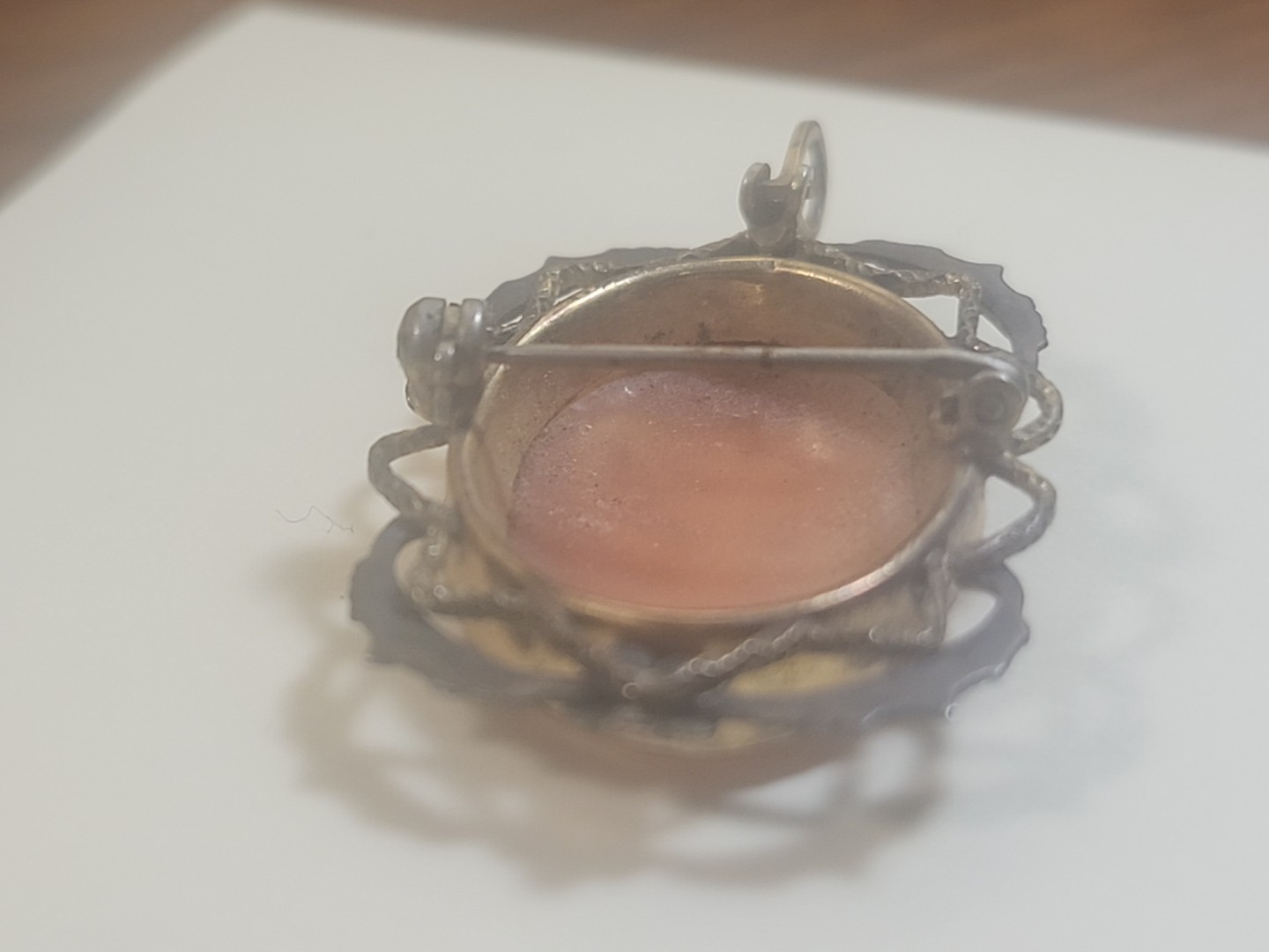 Vintage Hand Carved Shell Cameo Brooch Pendant. 3 Grace’s. Antique 1900s – 1940s