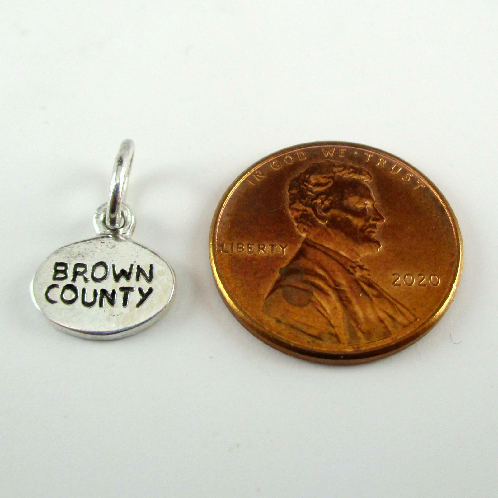 Sterling Silver Brown County Charm for Bracelet Vintage Vacation Souvenir