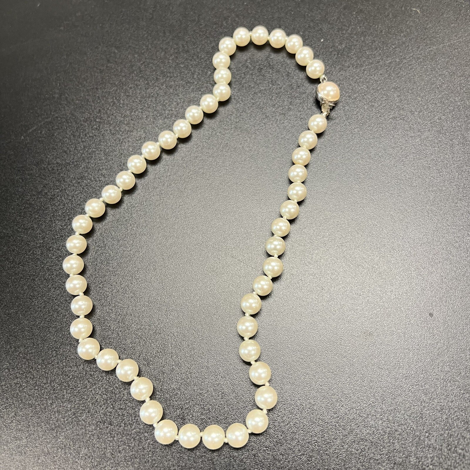 Vintage Carolee Mid Century Double Knotted Signed “Jackie O” Necklace Faux Pearl