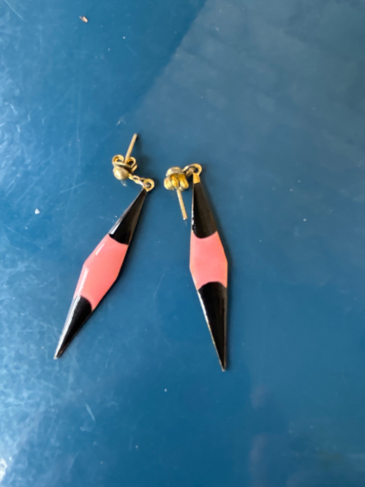 Vintage Earrings Lot 1980s Enamel Metal Plastic Pink Blue Red