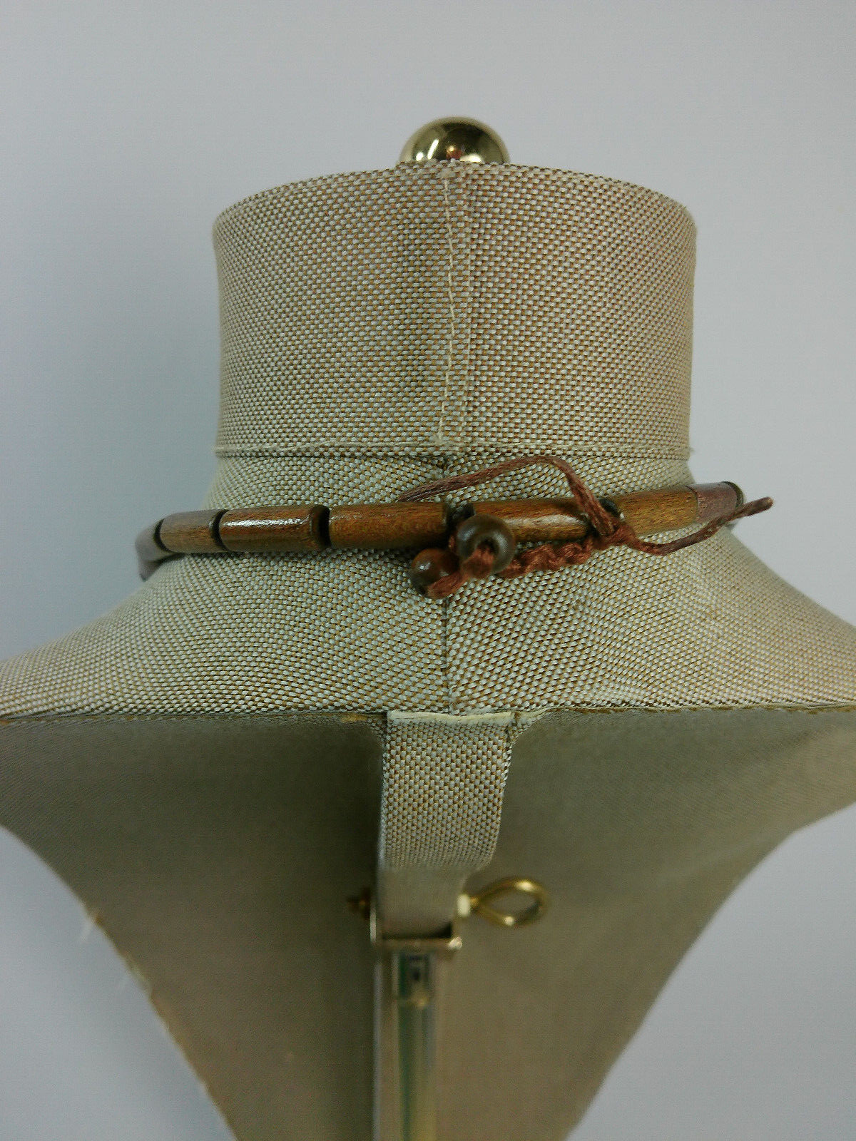 Vtg Ethnic African Wood Bead MASSIVE ACRYLIC BEAD Pendant Tribal Boho Necklace