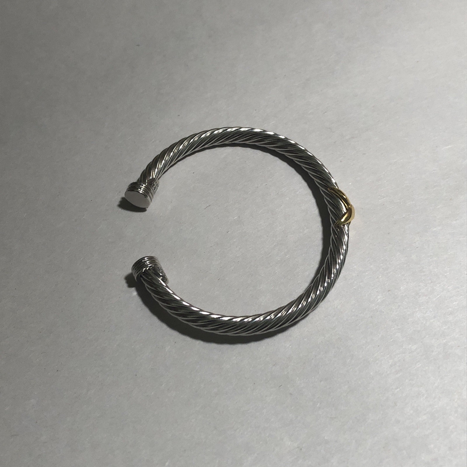 Vintage Cable Cuff Bracelet With Gold X 5MM
