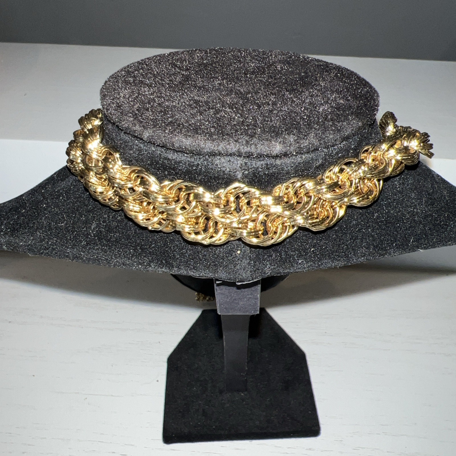 Signed Monet Open End Double Tassel Necklace Belt 36”