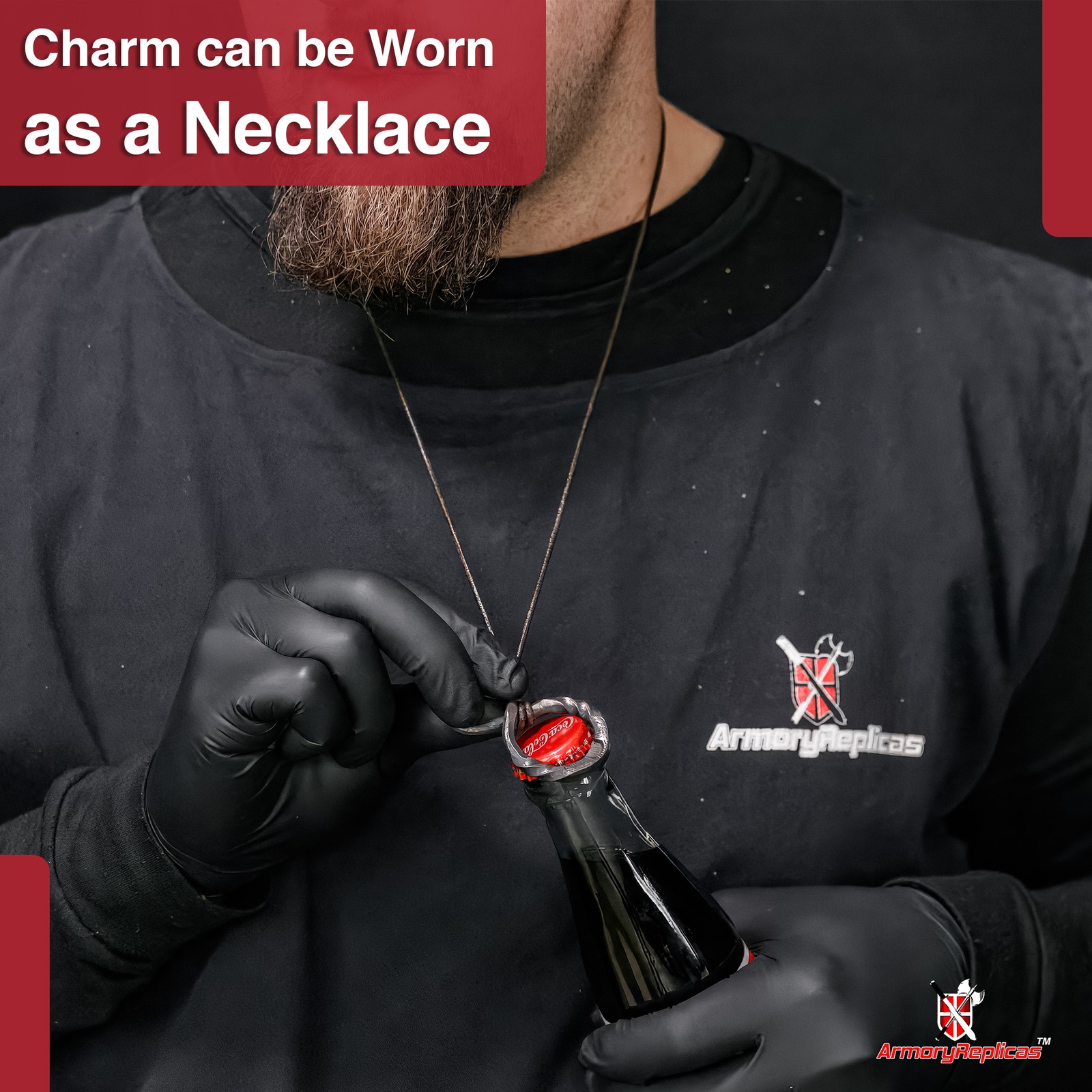 Viking Iron Troll Cross Protection Necklace – Bottle Opener – Medieval Charm