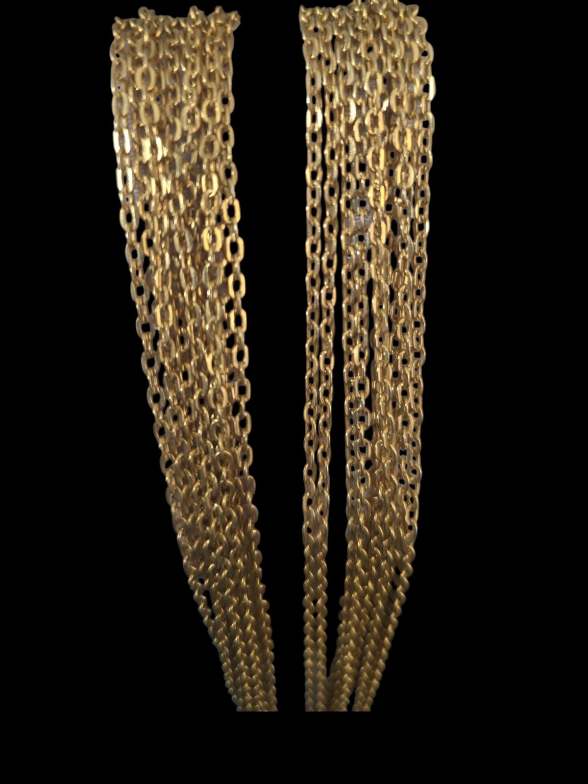 Vintage Goldtone 10 Chain Statement Necklace