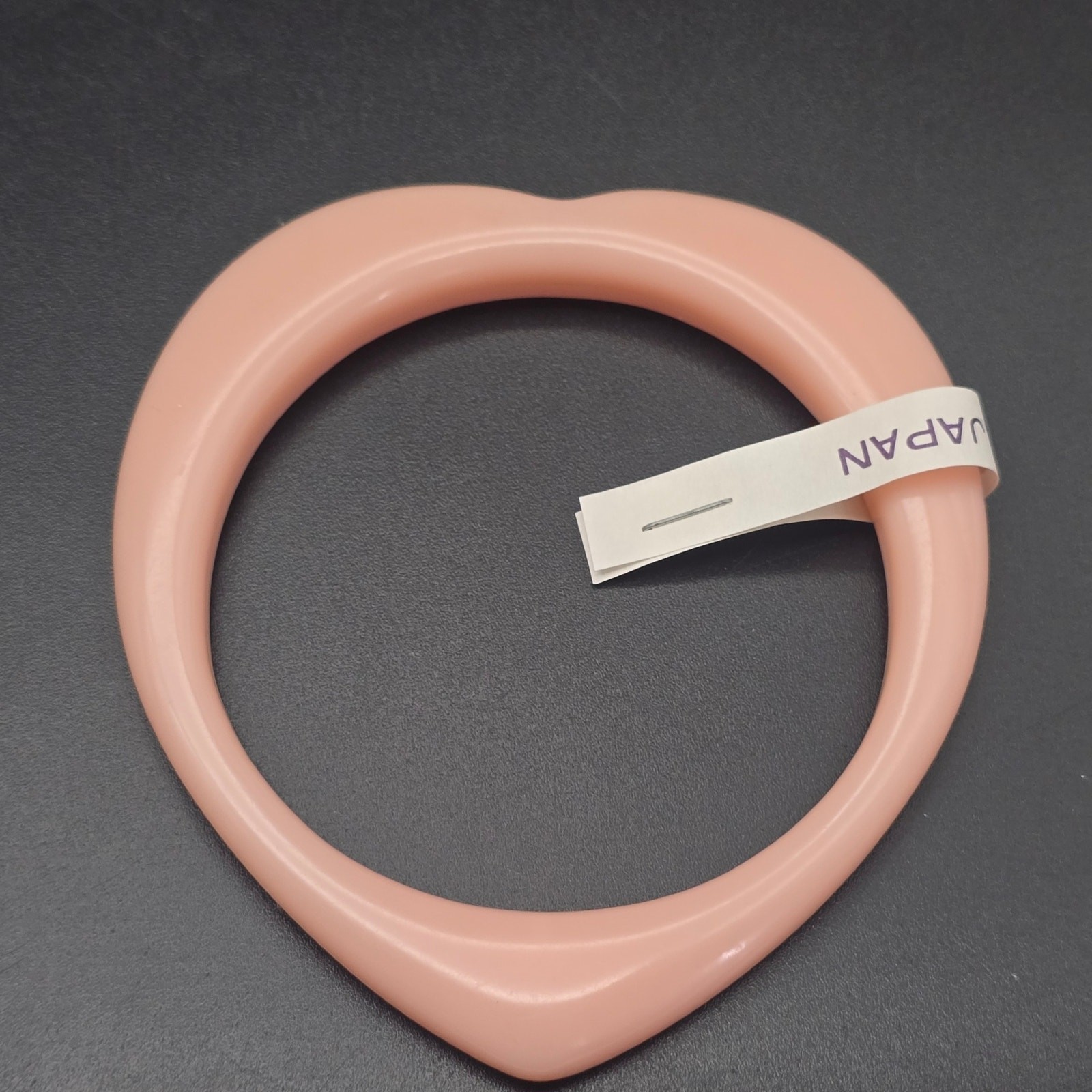 Pink Acrylic Heart Bangle Bracelet Vintage NOS Made in Japan