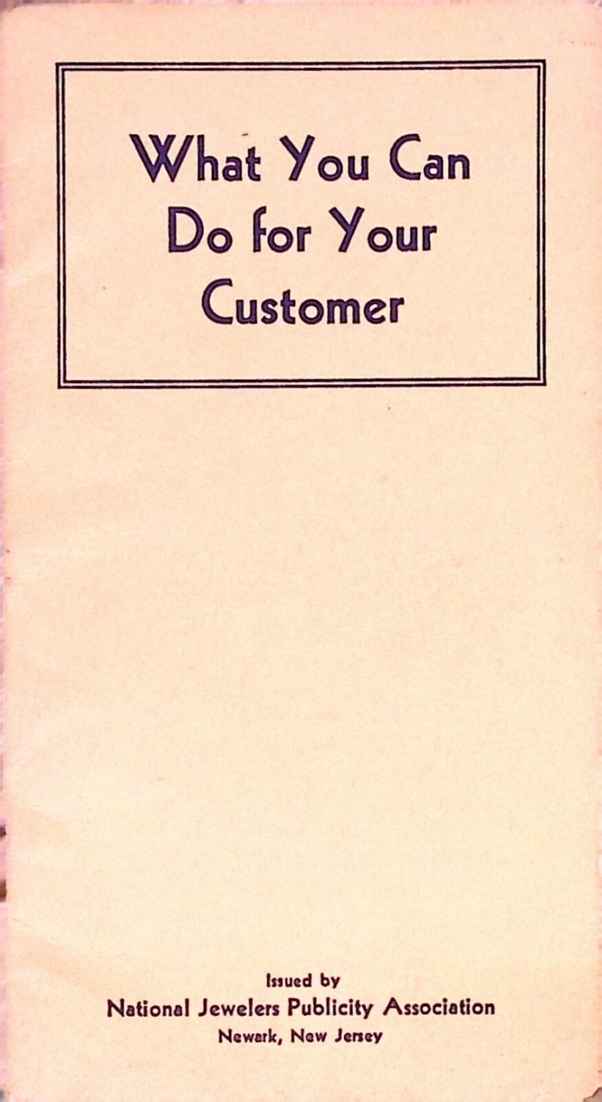 Jewelers Publicity Association Pamphlet Newark NJ 1920s-40s Advertising Guide