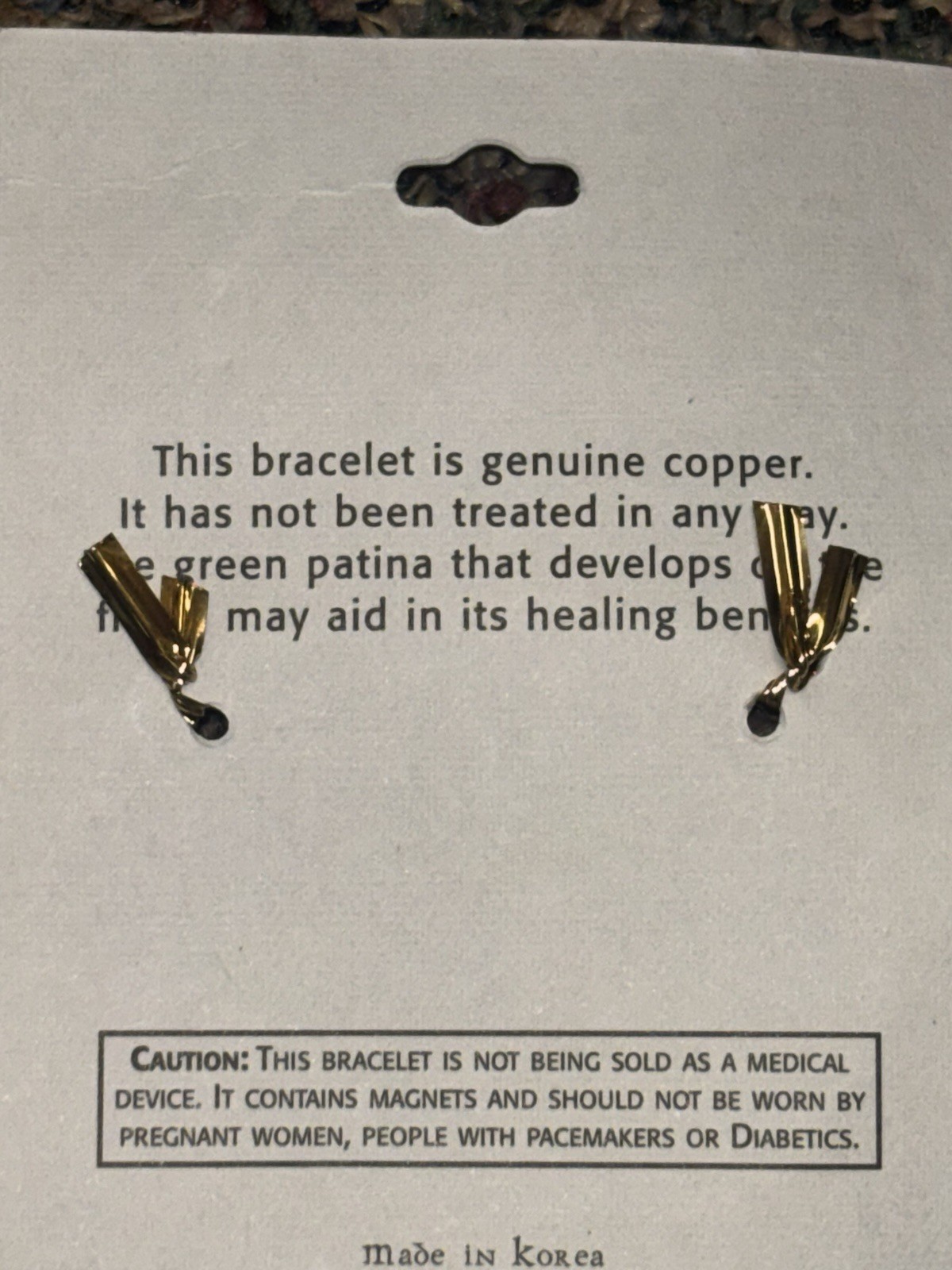 Copper Bracelet Cuff Band With Magnets Feather Engraving Healing Power