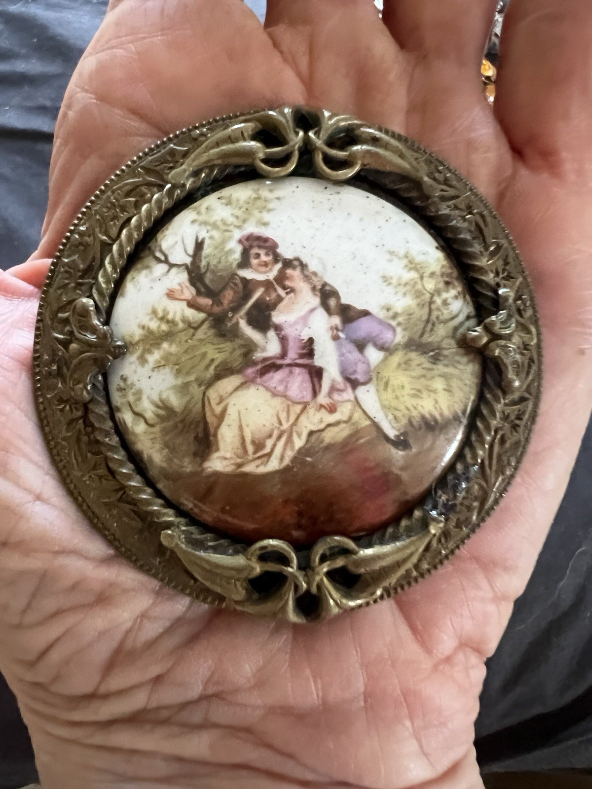 Vtg Estate Cameo Jewelry Artisan Painted Floral Romantic Victorian Revival Lot
