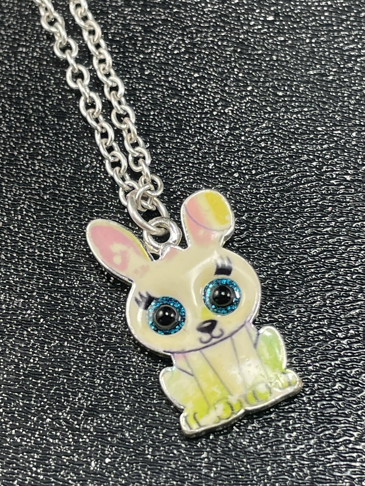 Vintage Bunny Rabbit Pendent Necklace 16-18” Chain