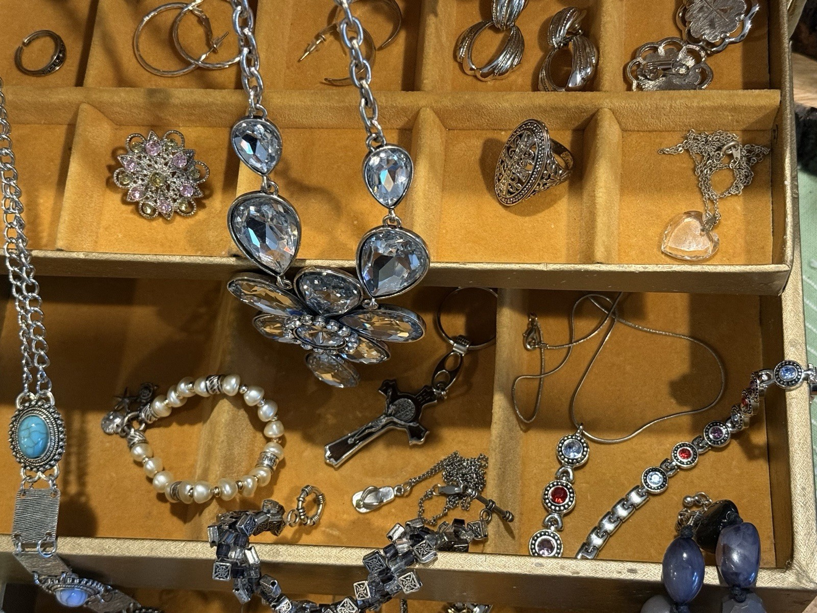 Vintage to Modern Silver Tone Mixed Costume Jewelry Necklace Earrings Bracelet
