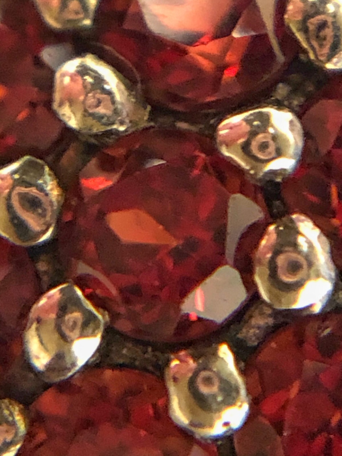 Rare Estate Vintage Ring Sterling Silver 925 Natural Czech Garnet Stone Size 6.5