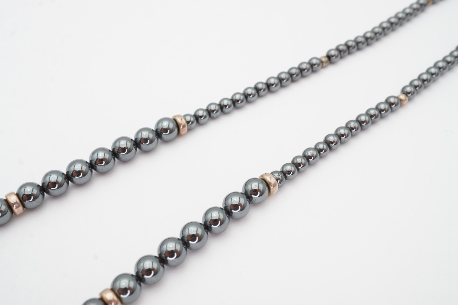 Vintage Sterling Silver 925 Hematite Necklace 18″