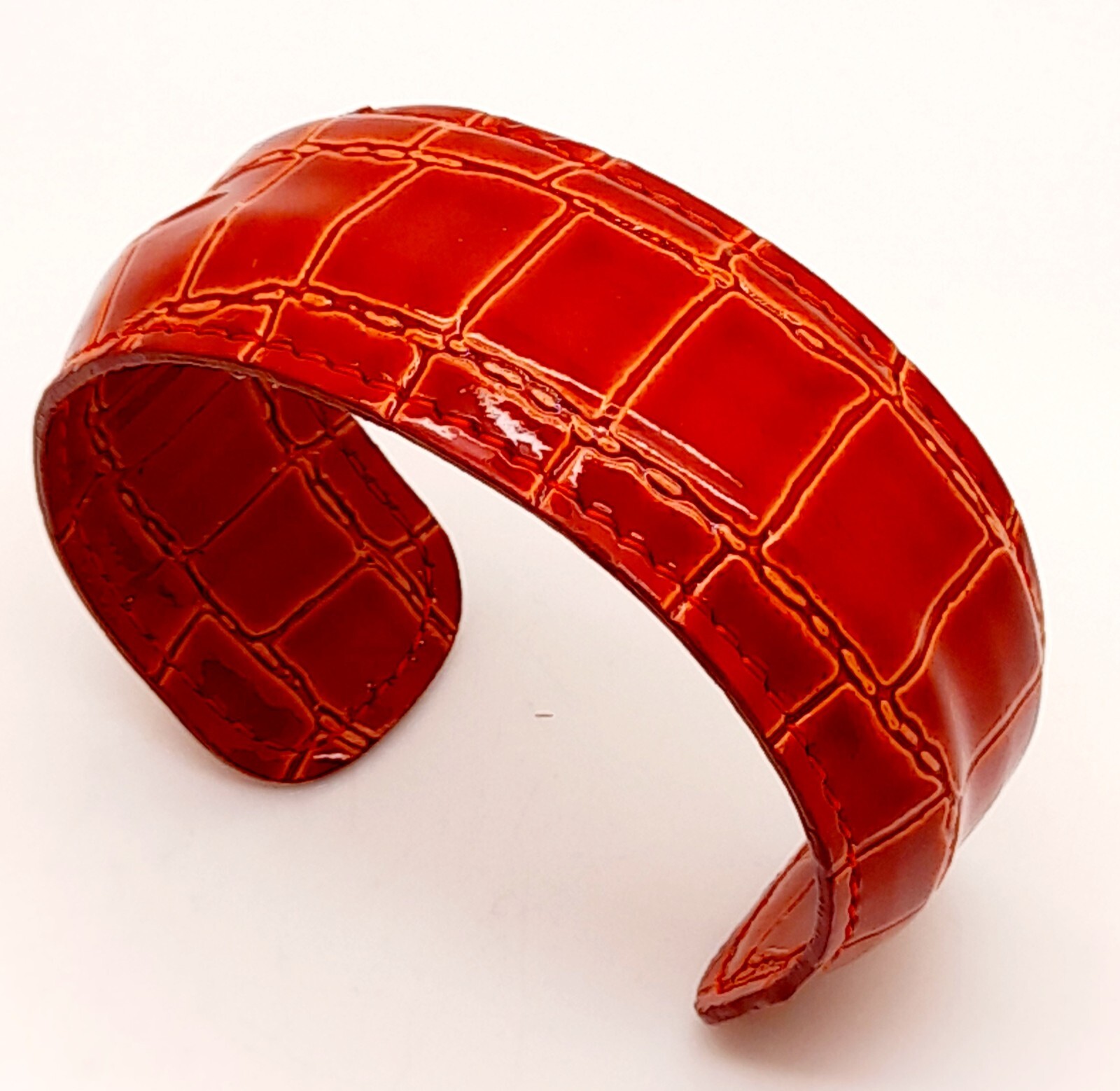 B001 Western Tribal Faux Snakeskin red 1.15 ‘Wide Cuff bangle Bracelet
