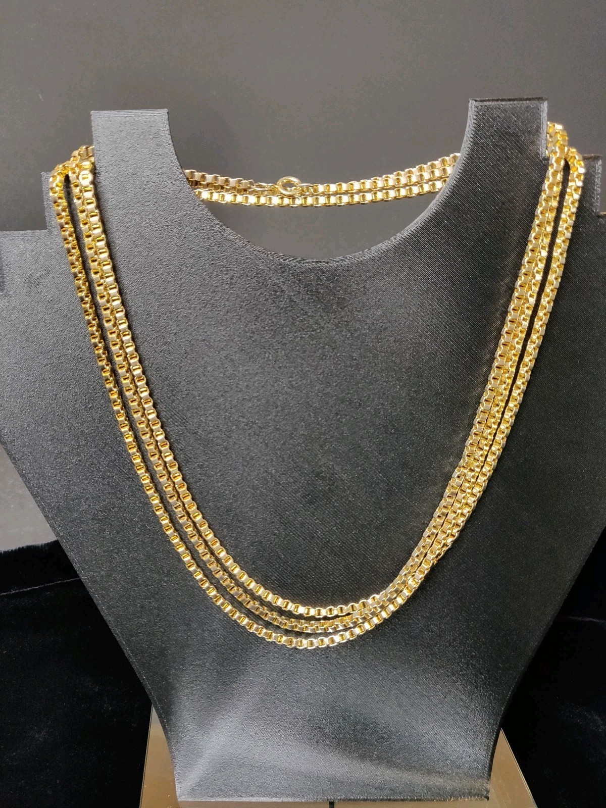 Vintage Gold Tone Box Chain 54-in Length Multiple Ways To Wear Lightweight Retro