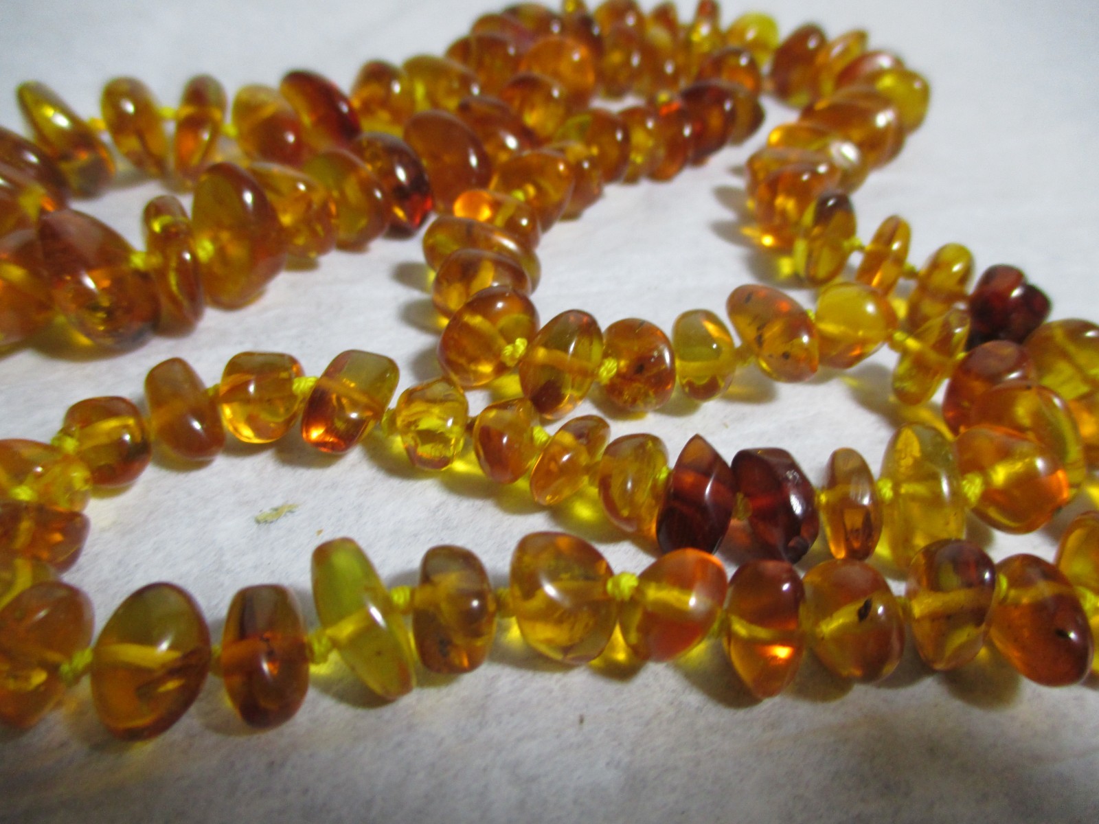 Vintage Baltic Honey Amber Chunky Nugget Hand Knotted Necklace 25 in
