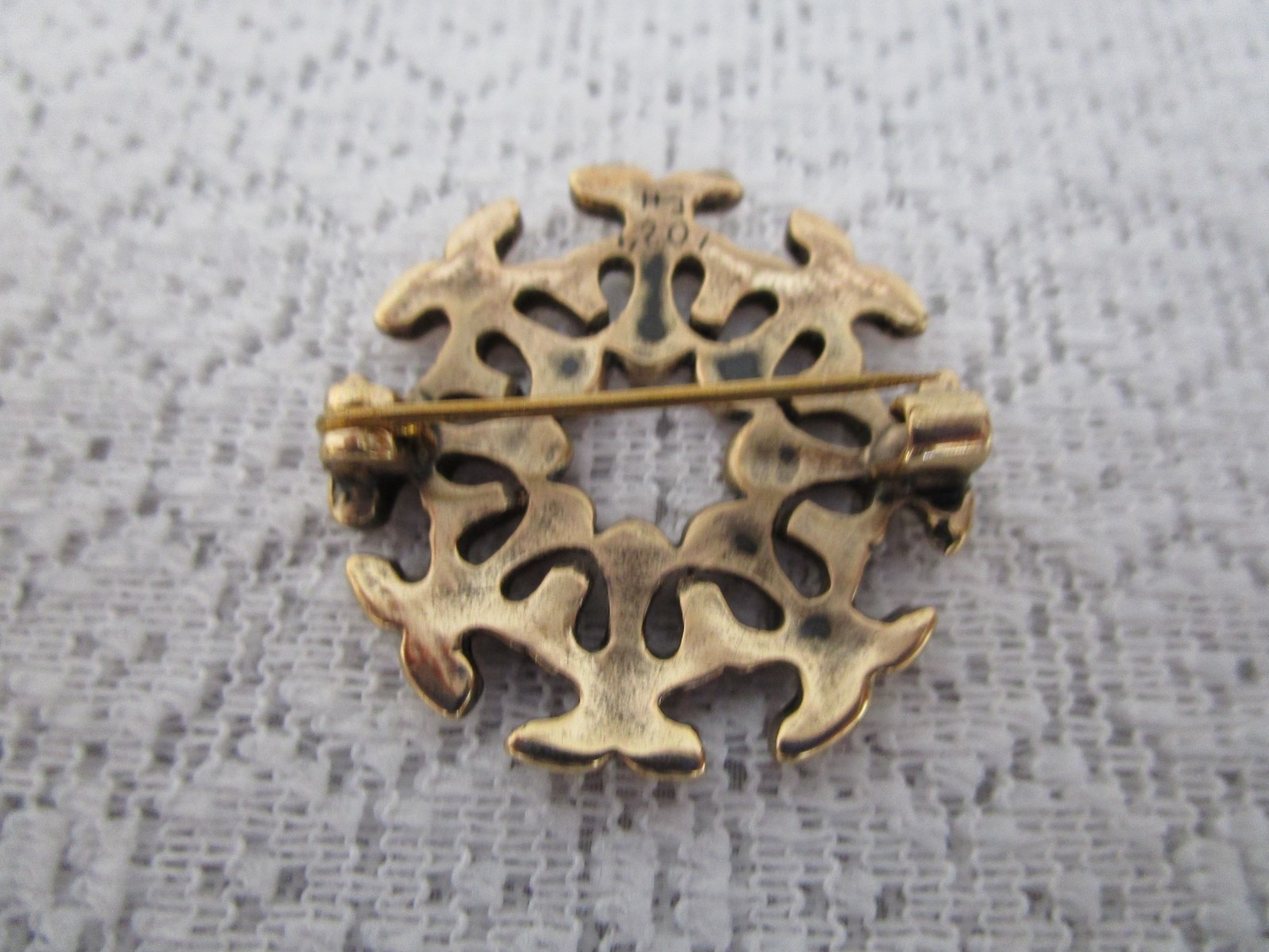 Vintage Antique ? Eivind Hillestad EH 1024 Brooch Pin Norway Gold Plated GC