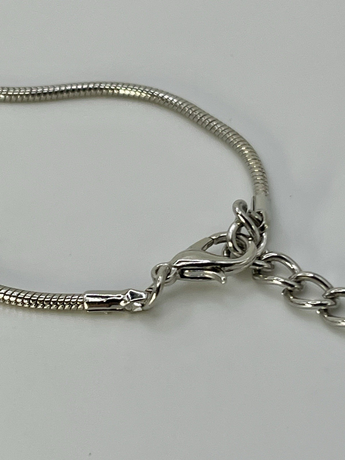 Vintage Sliver Tone Statement Necklace Slide Multiple Pendant Chain Choker 18”