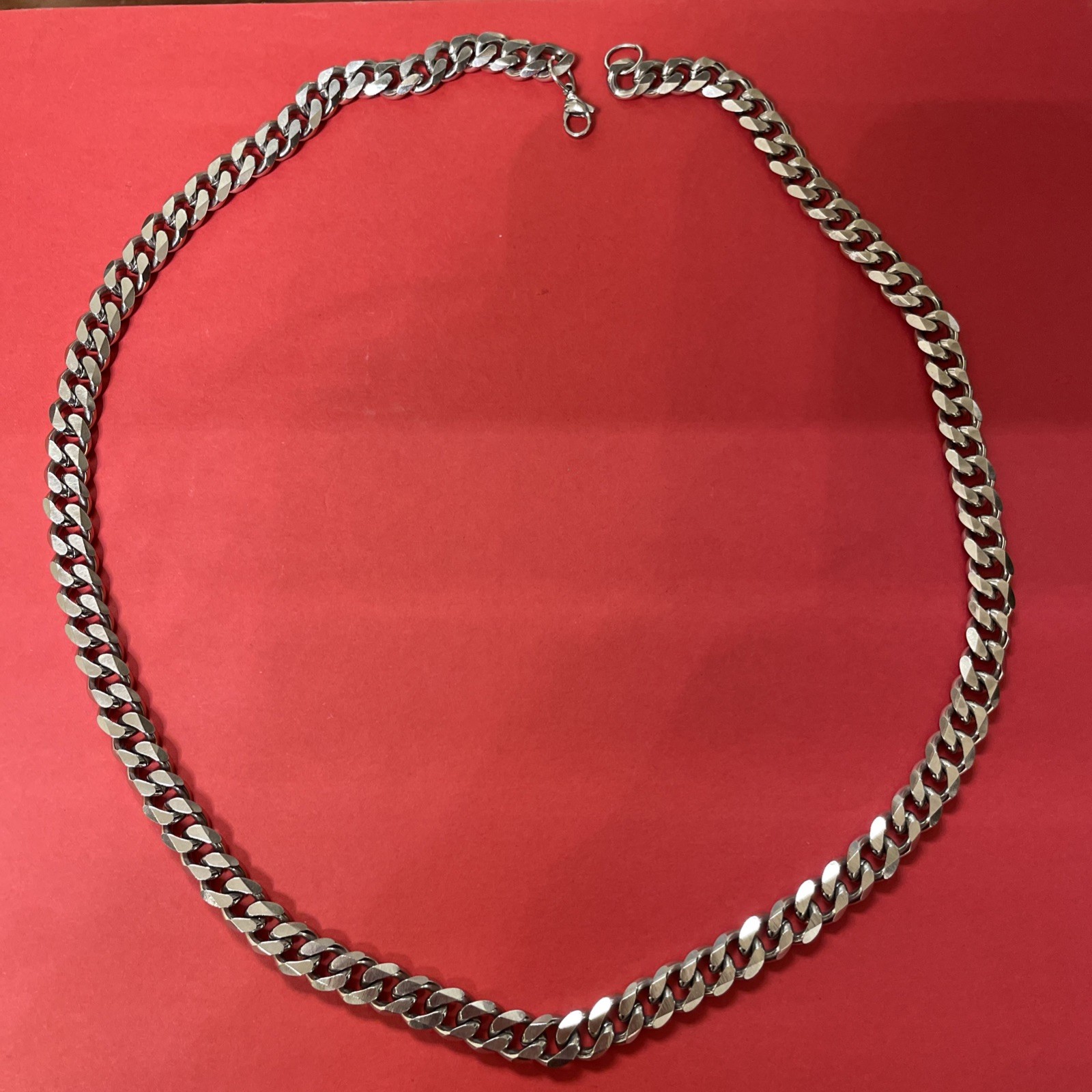 Vintage Stainless Steel Necklace 23 Inches Silver Tone Chain Jewelry Unisex