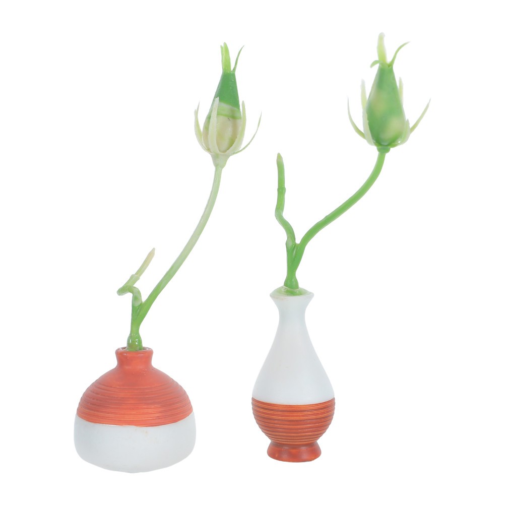 2 Pcs Simulated Lotus Bonsai Artificial Flower Decoration Pot Plant