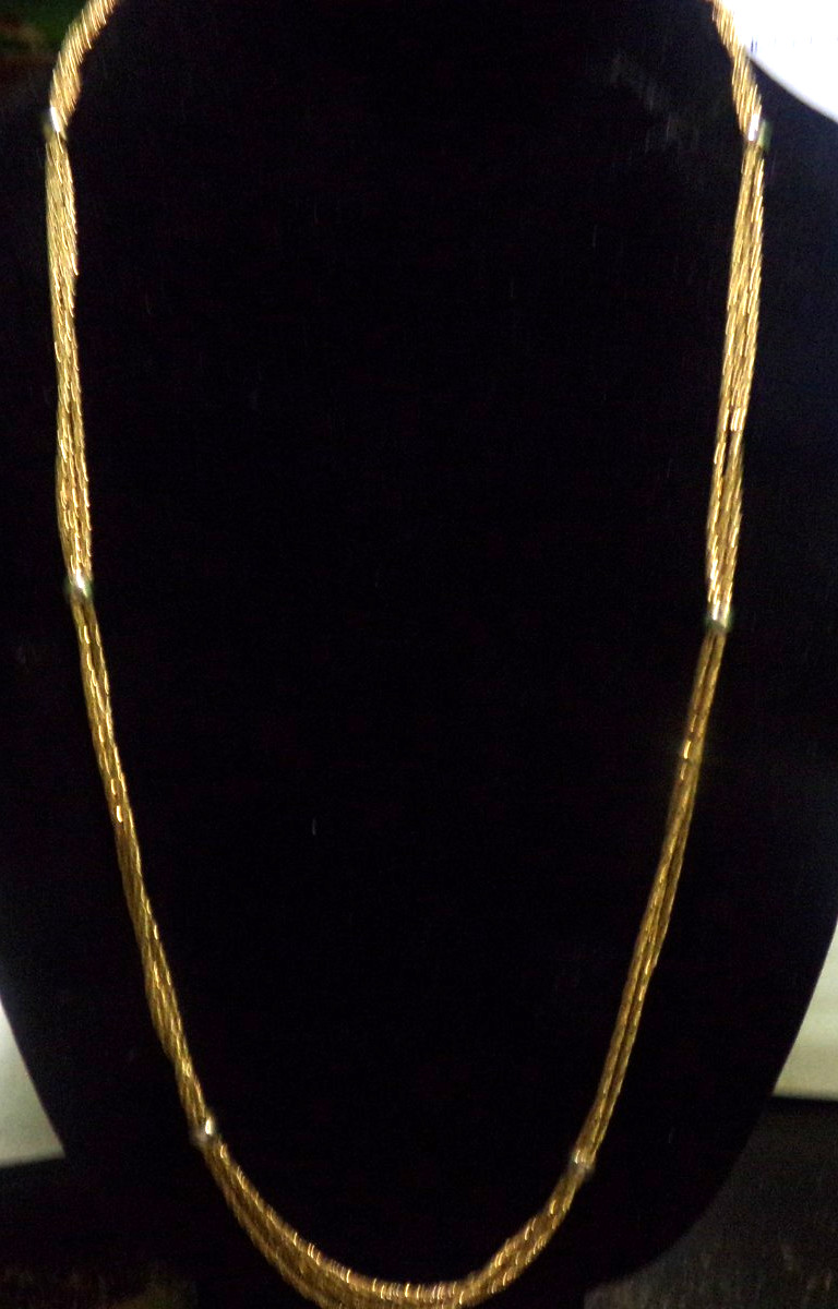 VINTAGE LOT OF 2 GOLDTONE NECKLACES / CHAIN SIGNED PARK LANE & ROGET