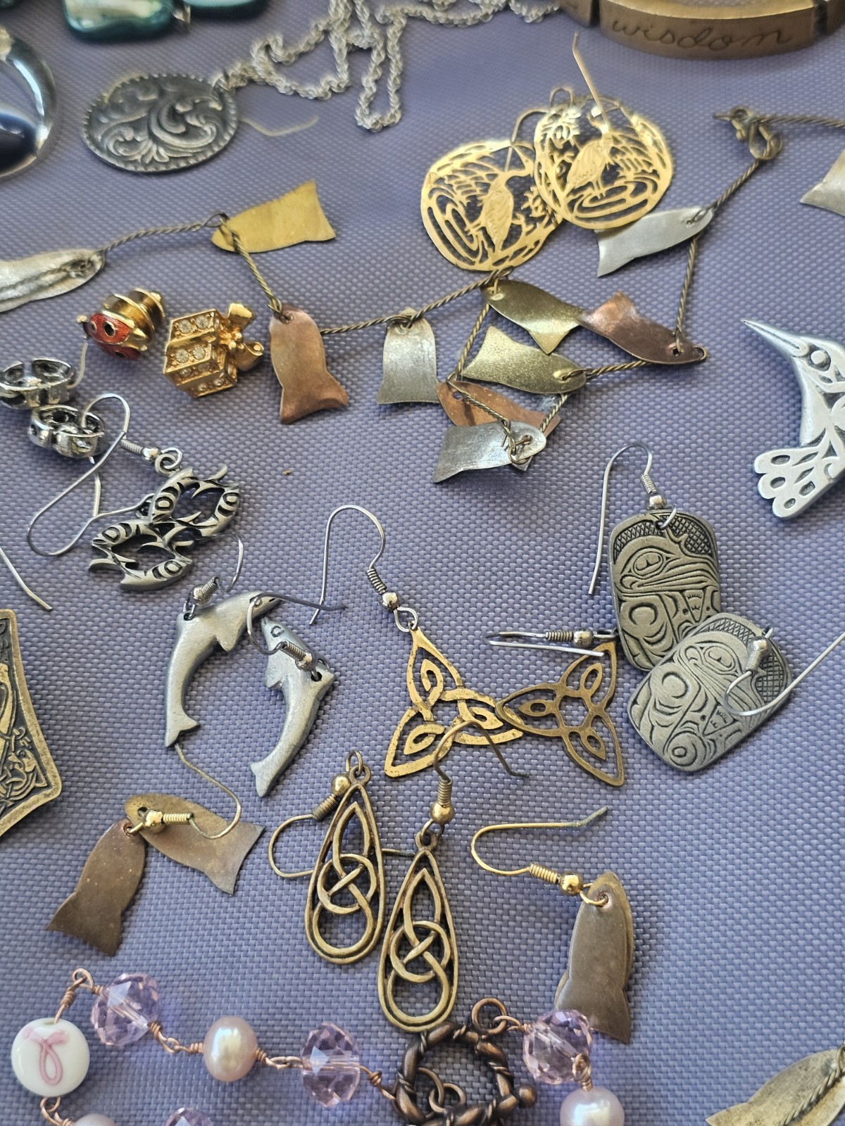Vintage To Now CRAFT JUNK SCRAP Jewelry Lot Parts Or Repurpose Pre Owned V9