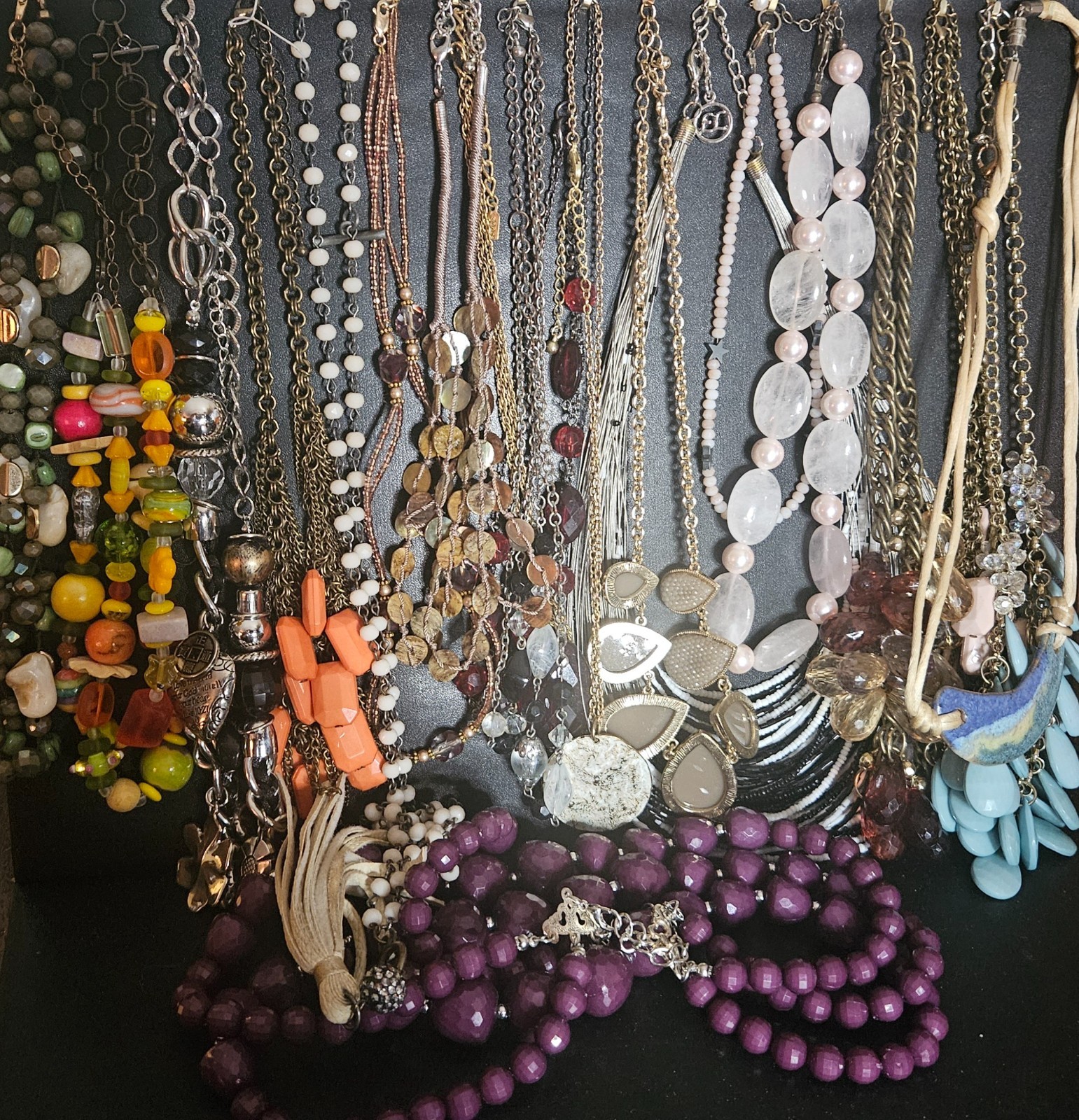 Vintage Estate & Modern Costume Jewelry 1lb Lot Mix Gold & Silver Tone, chunky,