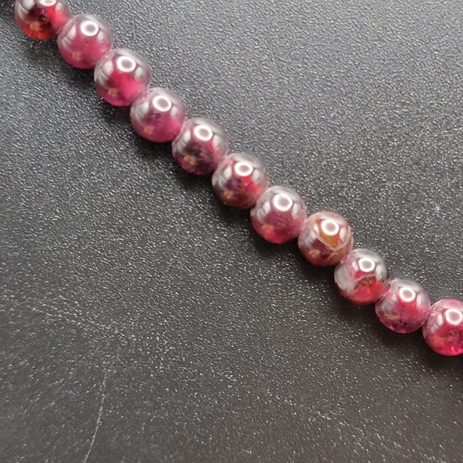 Natural Garnet Bead Necklace 4mm Red Stone Strand Choker Double Wrap Bracelet