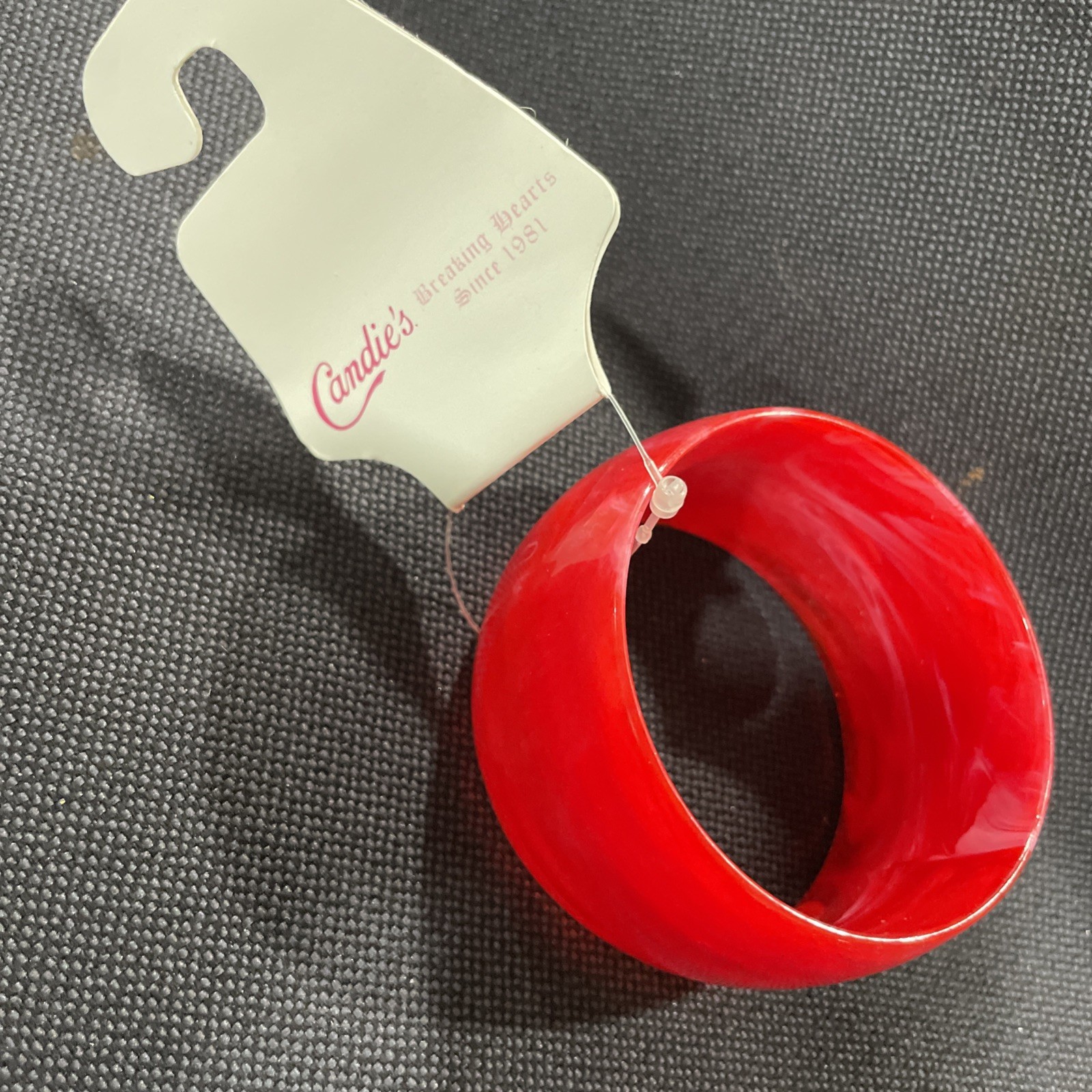 Vintage Lucite Acrylic Red Bangle Bracelet extra wide G40