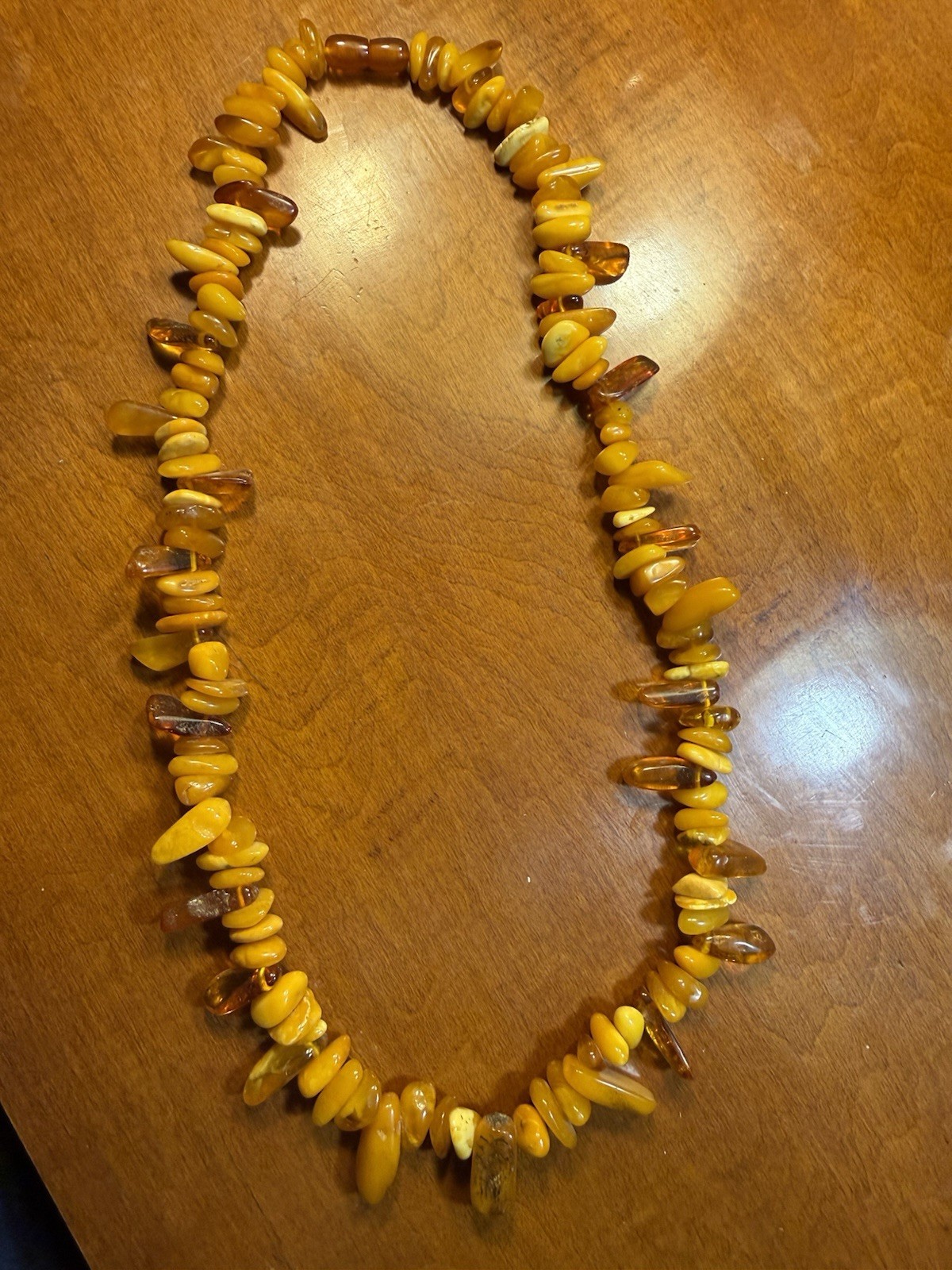 VINTAGE Assorted AMBER Bead Sizes, Colors, Shapes 28” Long NECKLACE