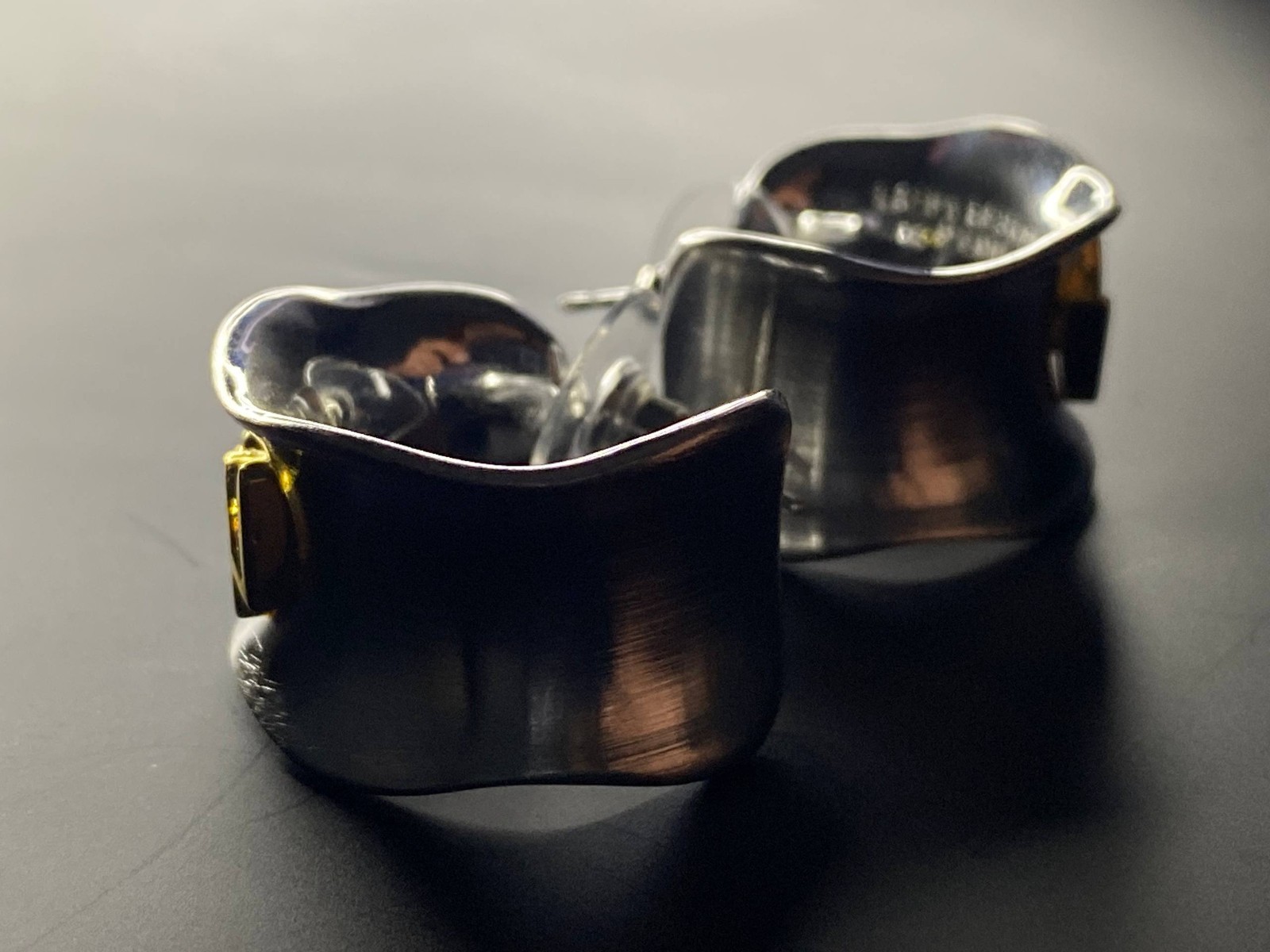 Vintage Yves Saint Laurent Two-Tone Sculptural Earrings 3cm