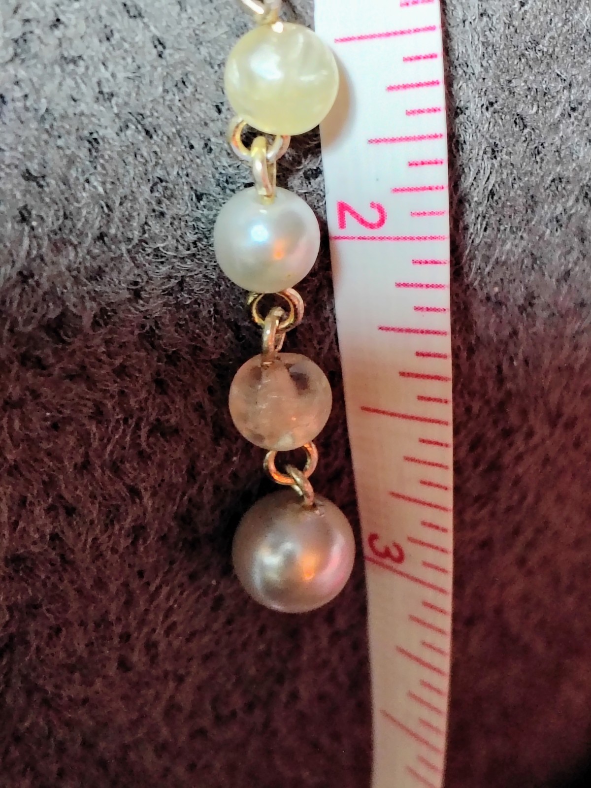 S401 Vtg Set Japan Multi Strand Beaded Necklace Clip Earrings Glass Faux Pearl