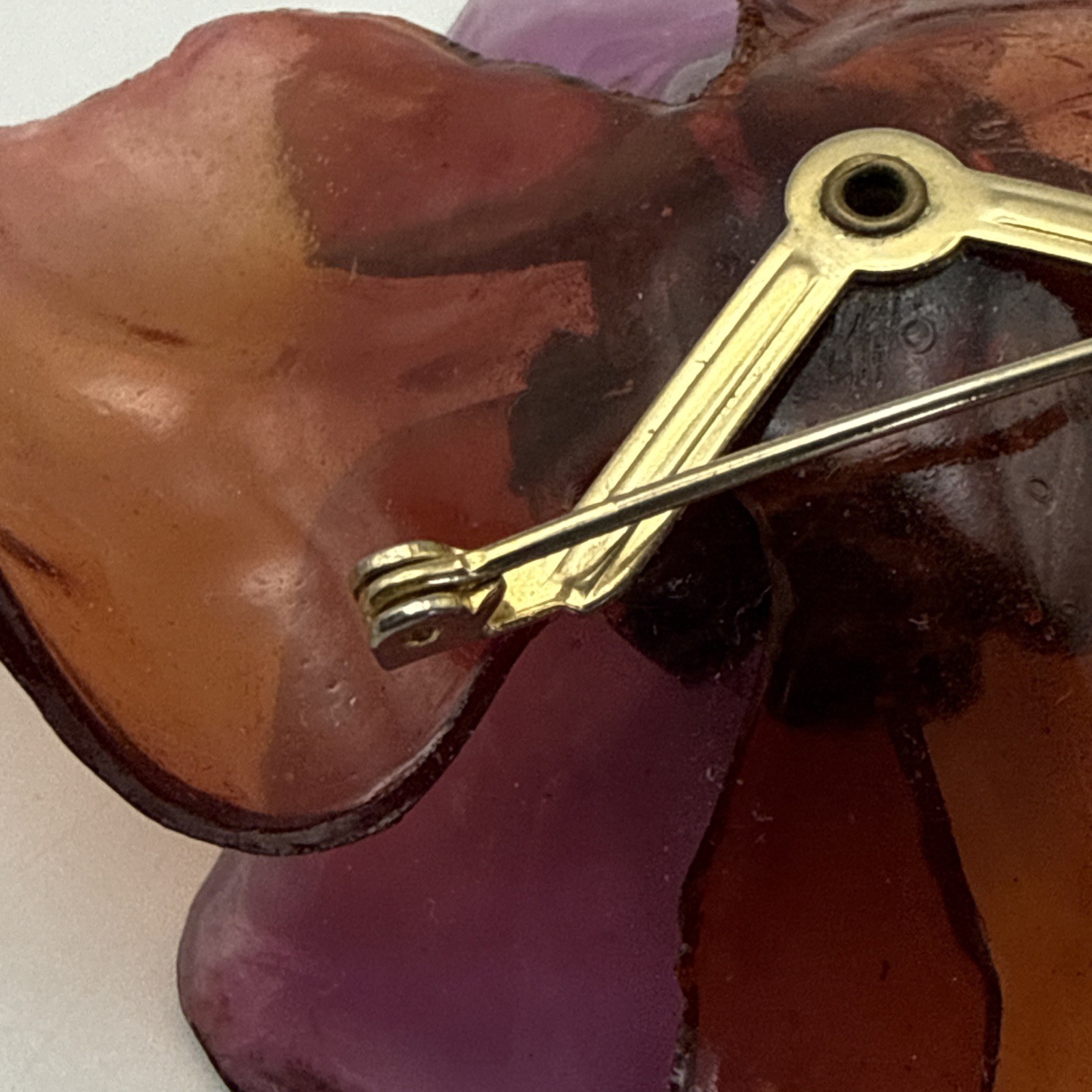 Vintage Rhinestone Celluloid Acetate 3-D Flower Pin And Butterfly Hair Clip