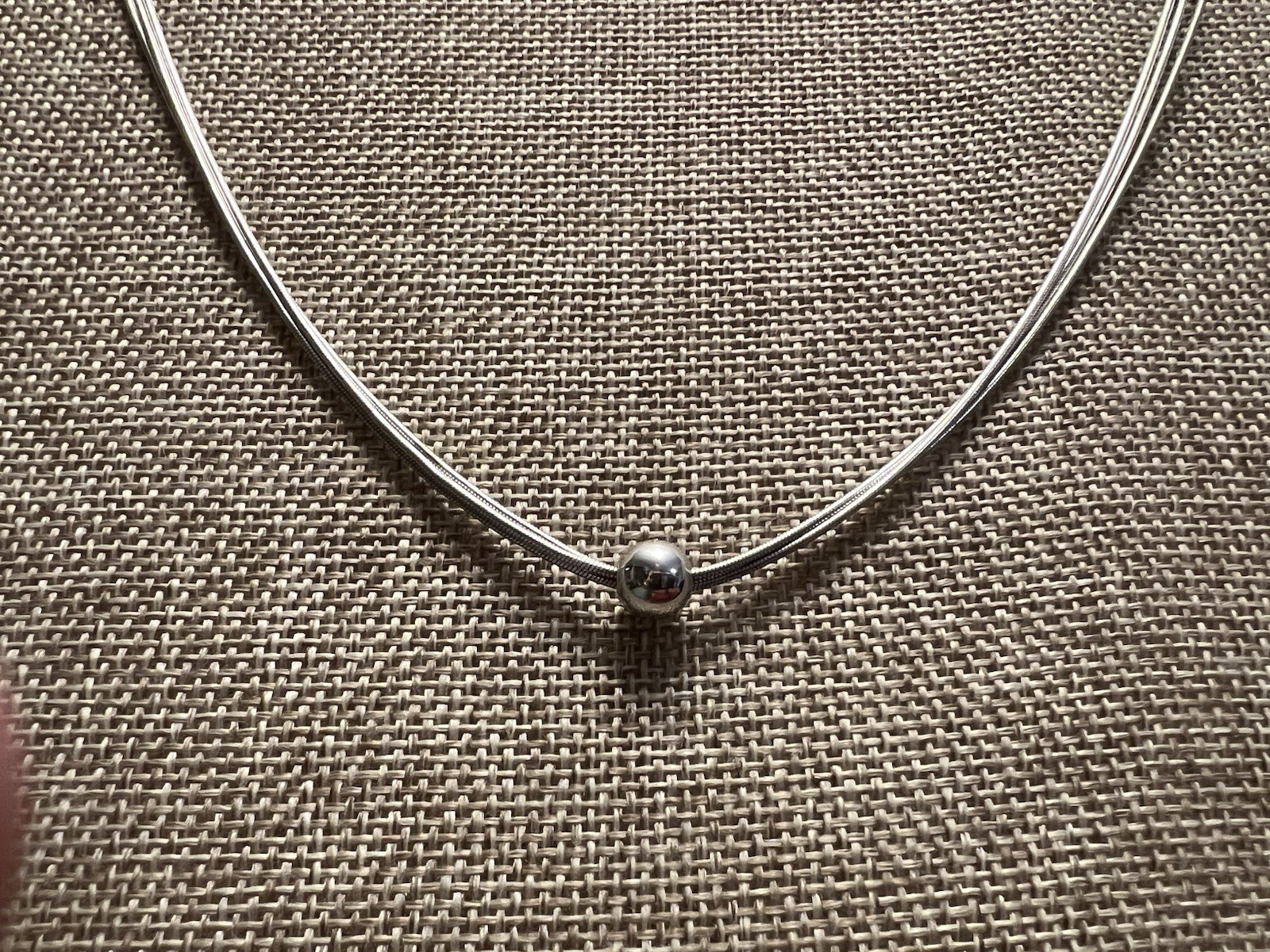 VINTAGE ESTATE STERLING SILVER 925 SLIDING BALL AND 3 CHAIN NECKLACE SET 16”
