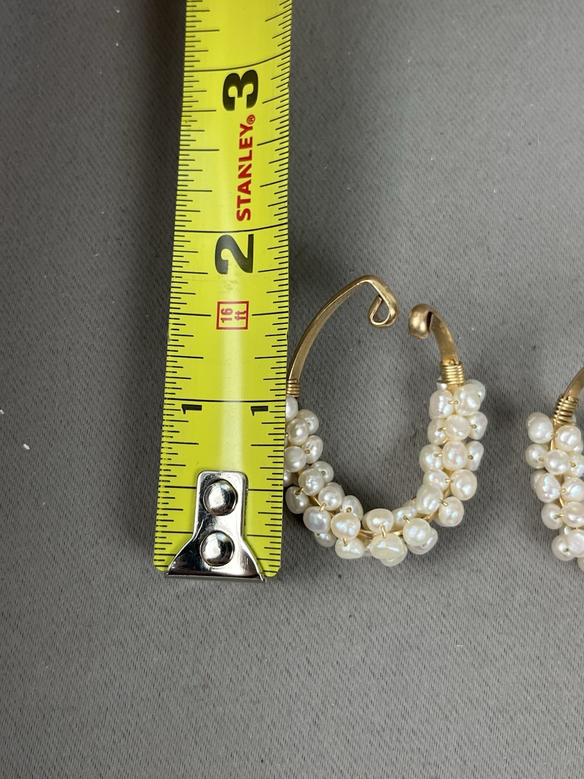 Vintage Barbara Barnett HOOKER Fresh Water Pearls Gold Filled Earrings Cuff