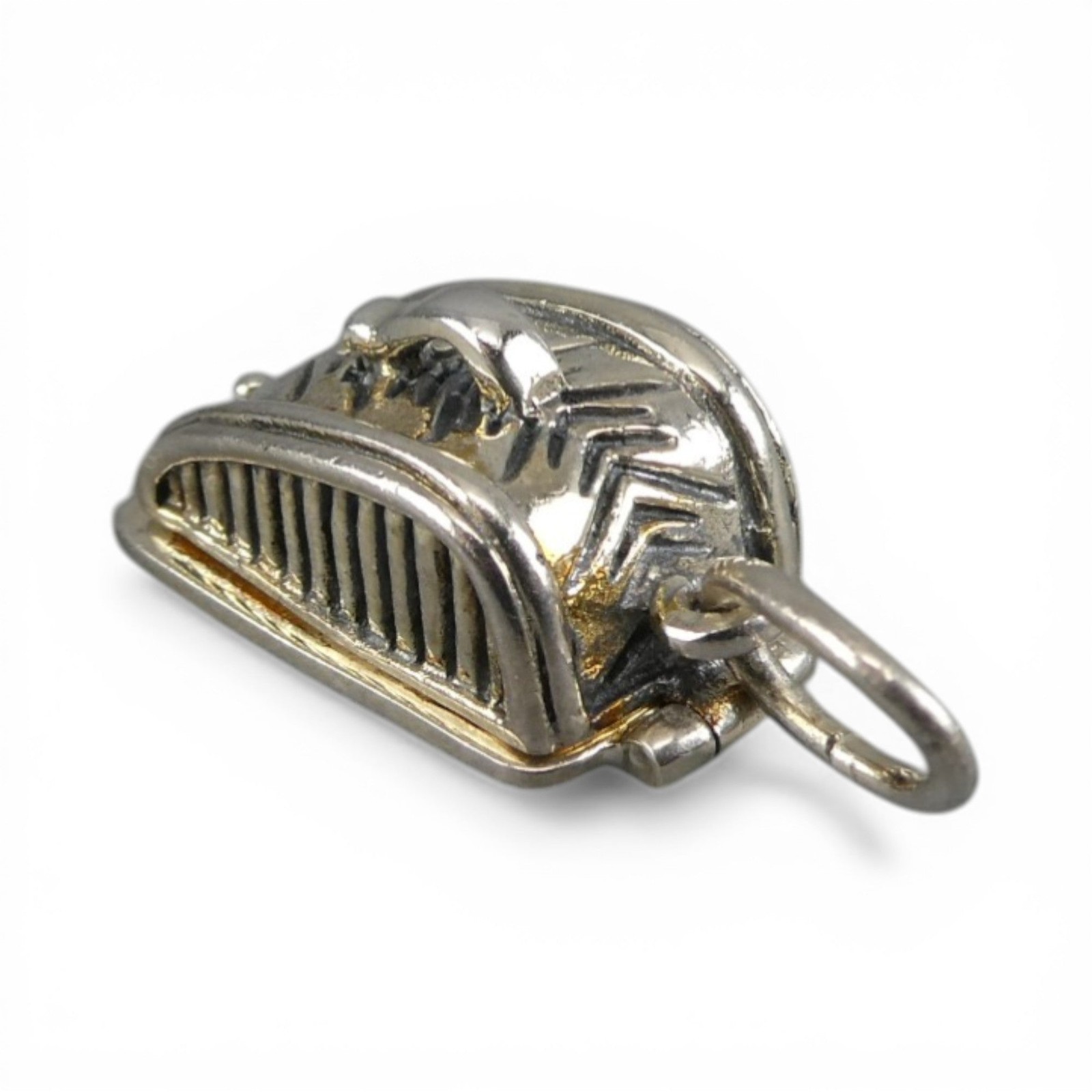 Sterling Silver CHEESE BOX Charm for Bracelet PENDANT Cheese Lover MOUSE Cute!