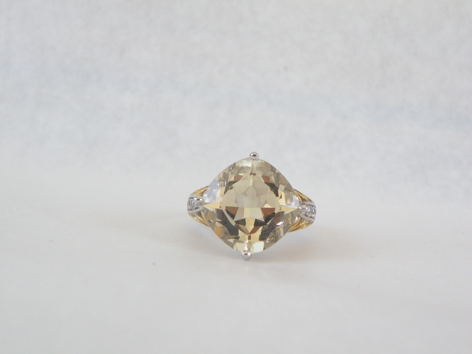 Vintage Sterling Silver 925 Large Natural Yellow Labradorite Ring Size 6