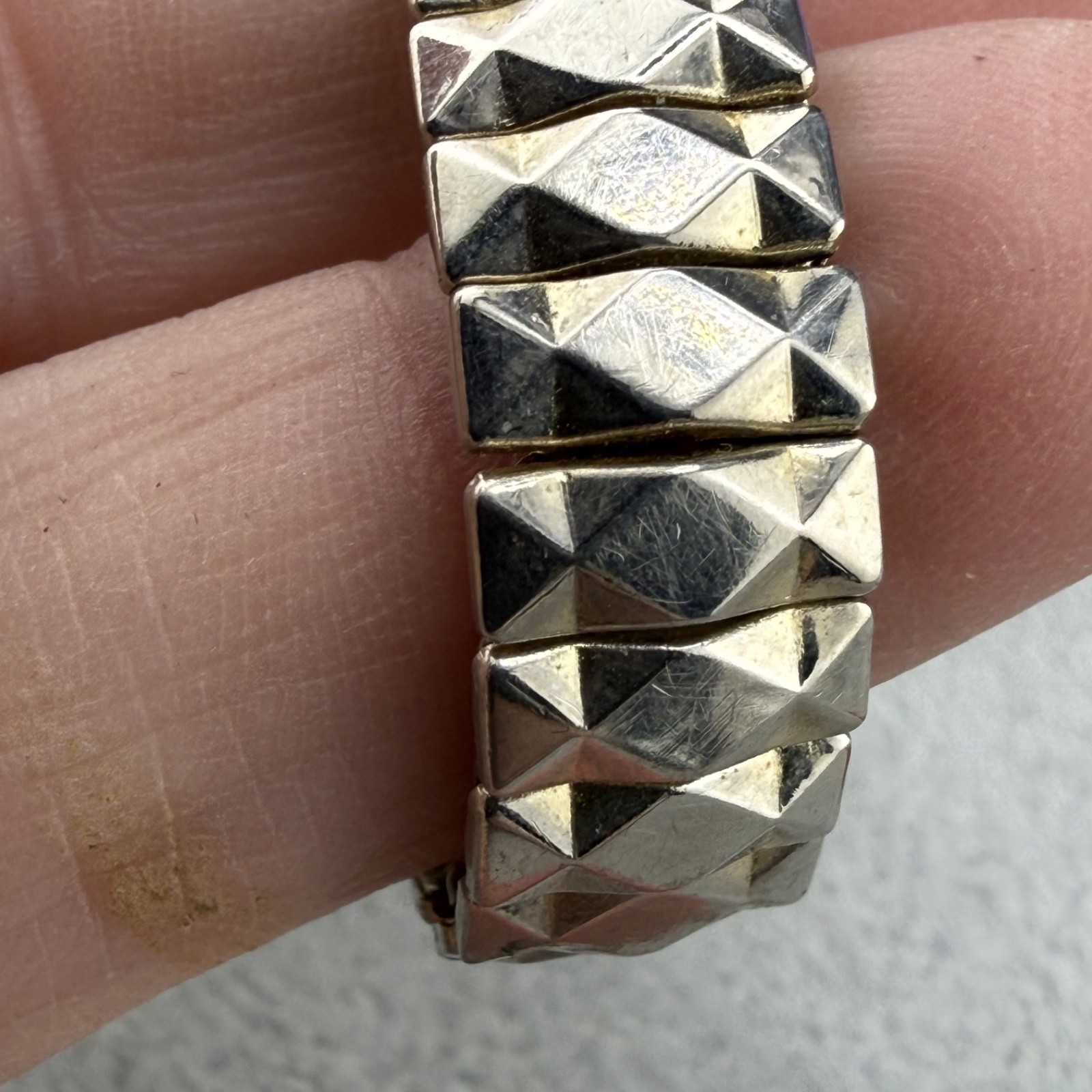 Vintage ID Bracelet Expandable Band Gold Tone Engraved “Ilene” 5.5“